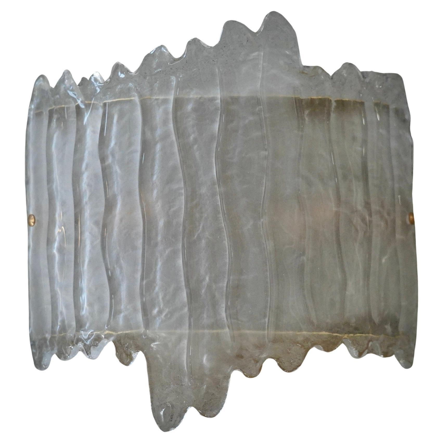 Murano Art Glass Sand Blasted Art Deco Wall Light and Sconces, 2020