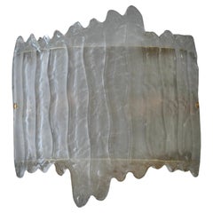 Murano Art Glass Sand Blasted Art Deco Wall Light and Sconces, 2020