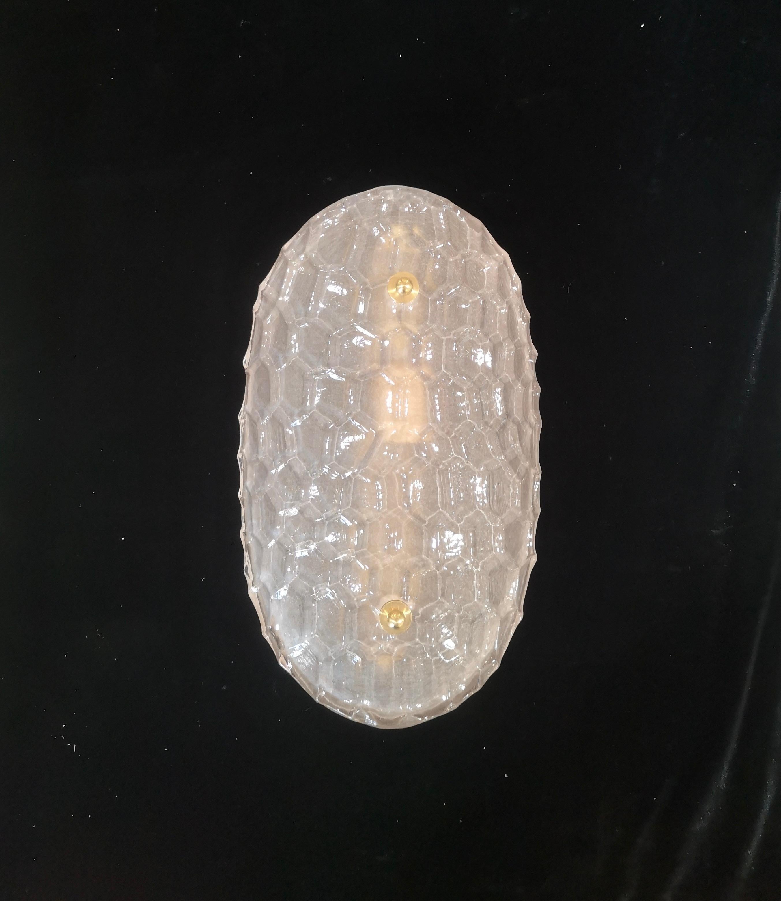 Lámpara de pared y apliques de cristal de Murano con chorro de arena, 2020 Moderno de mediados de siglo en venta