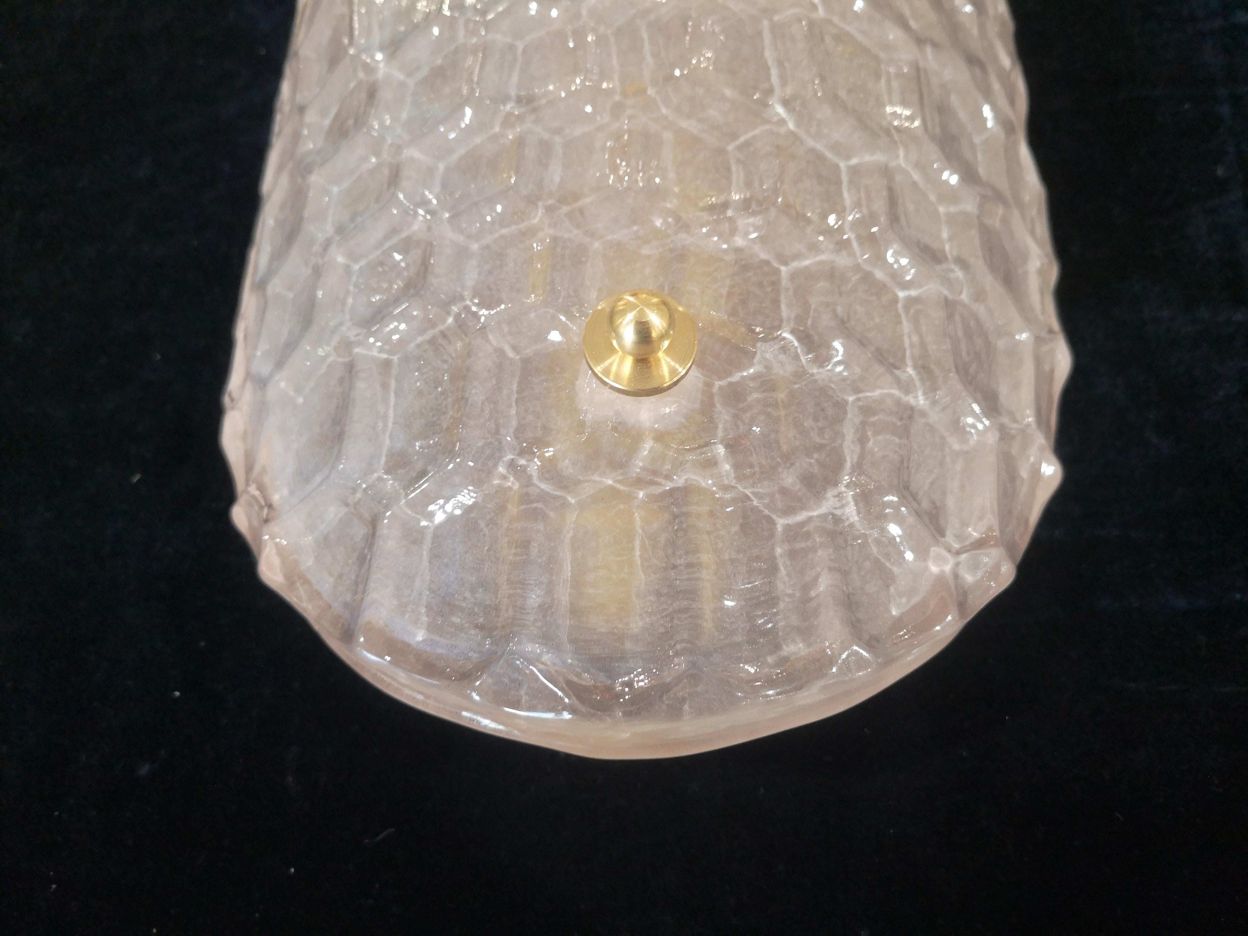 Lámpara de pared y apliques de cristal de Murano con chorro de arena, 2020 en Bueno estado para la venta en Rome, IT