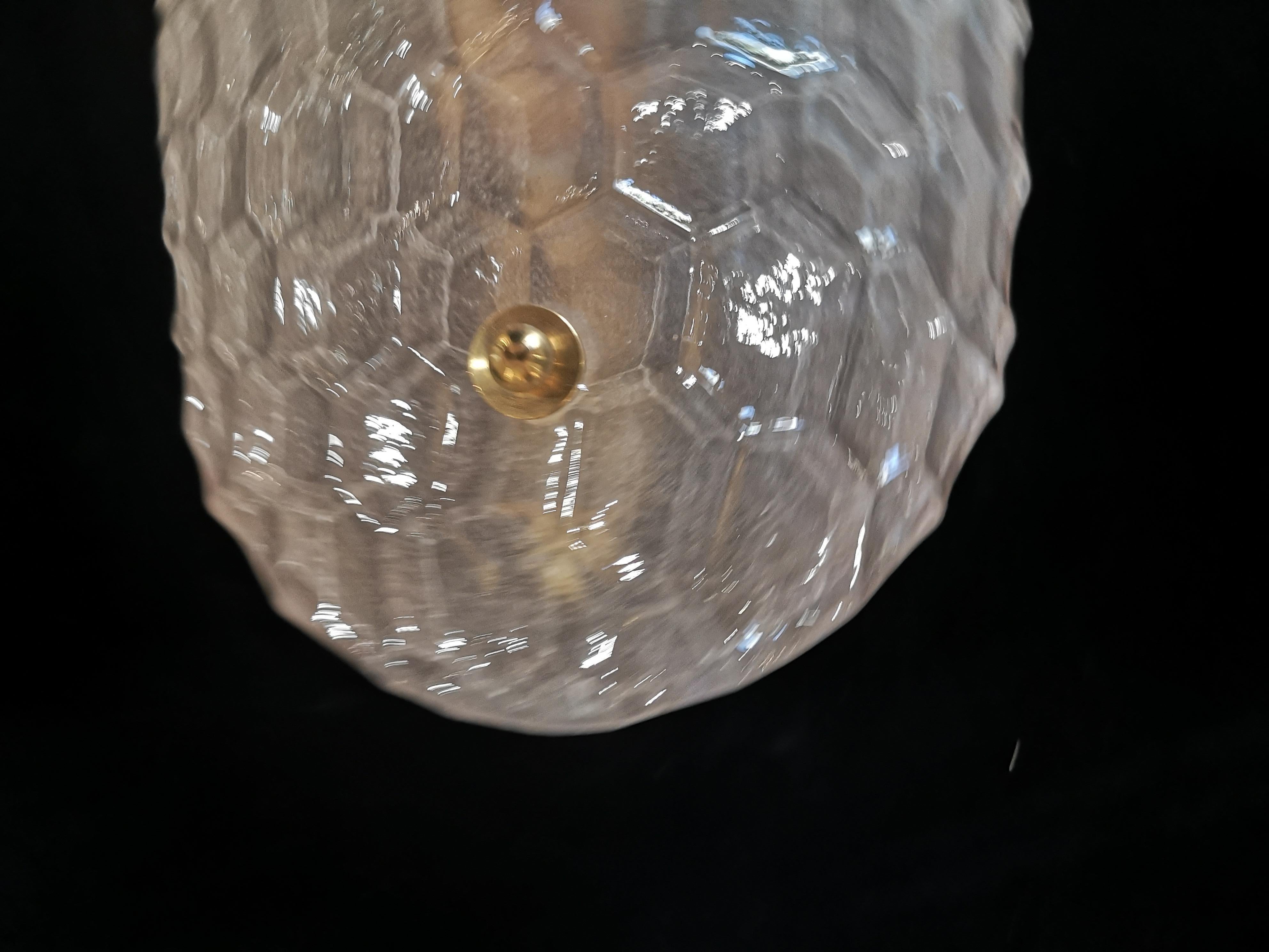 Lámpara de pared y apliques de cristal de Murano con chorro de arena, 2020 Latón en venta
