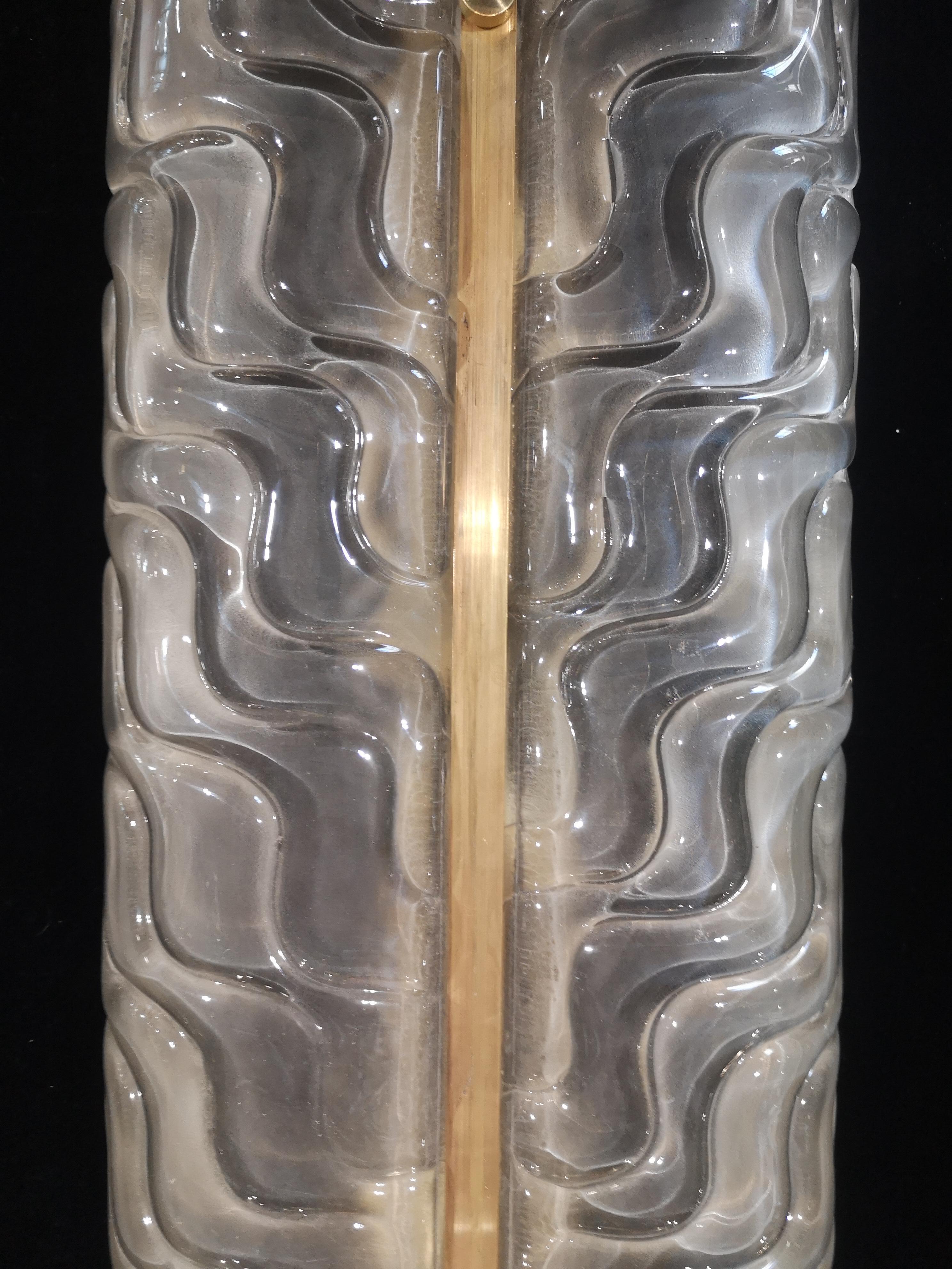 Aplique y Lámpara de Pared de Cristal de Murano de Color Arenado y Latón, 2020 Siglo XXI y contemporáneo en venta