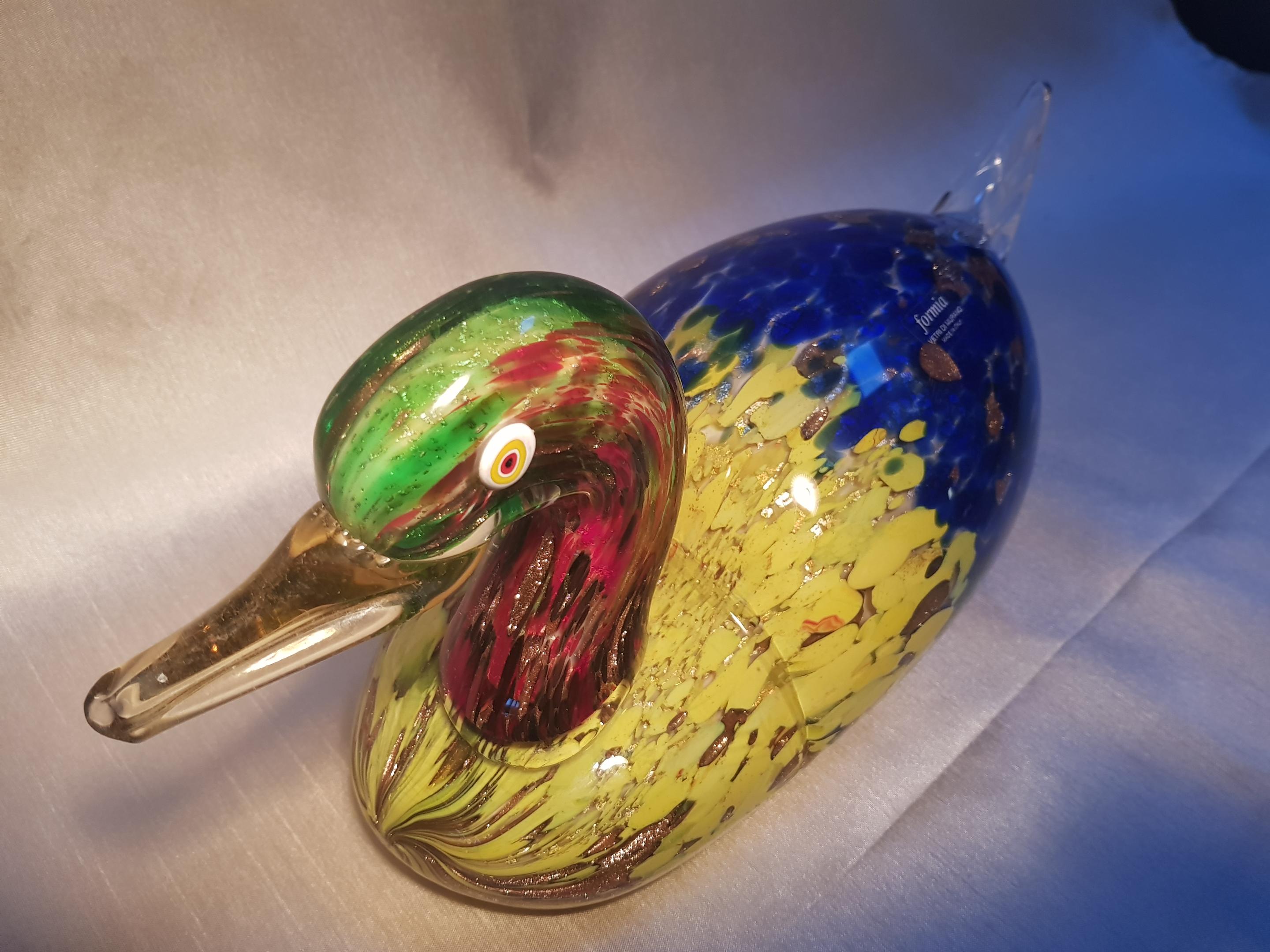 Escultura en cristal de Murano de un señuelo de pato de Formia Vidrio veneciano italiano en Bueno estado para la venta en Palm Beach, FL