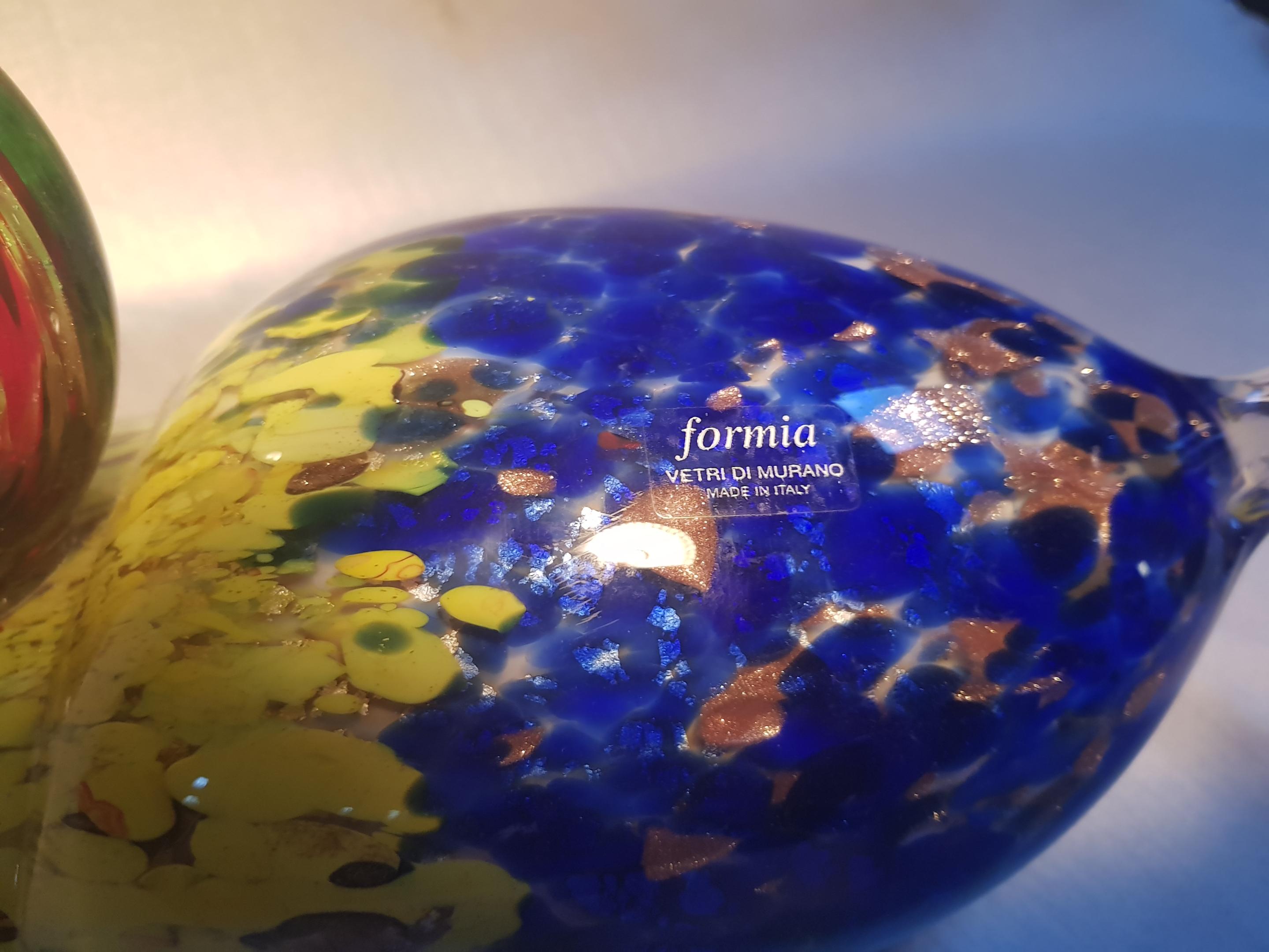 Escultura en cristal de Murano de un señuelo de pato de Formia Vidrio veneciano italiano Vidrio artístico en venta