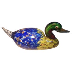 Sculpture en verre d'art de Murano d'un canard découpé par Formia - Verre d'art vénitien italien