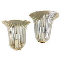 Murano art glass. Set of two wall lamps. Italy, 1980s.