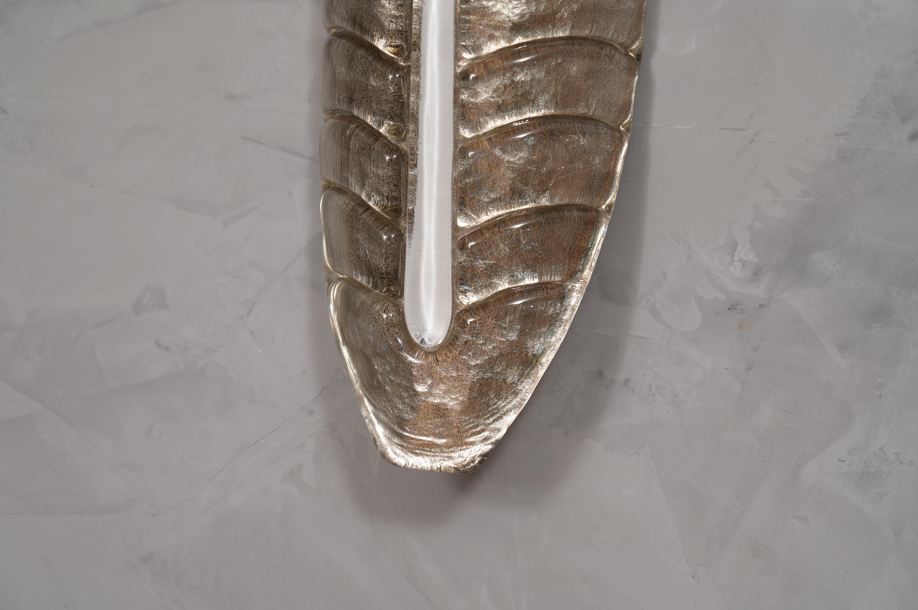 Late 20th Century Murano Art Glass Silver and White Wall Light, 1970 For Sale
