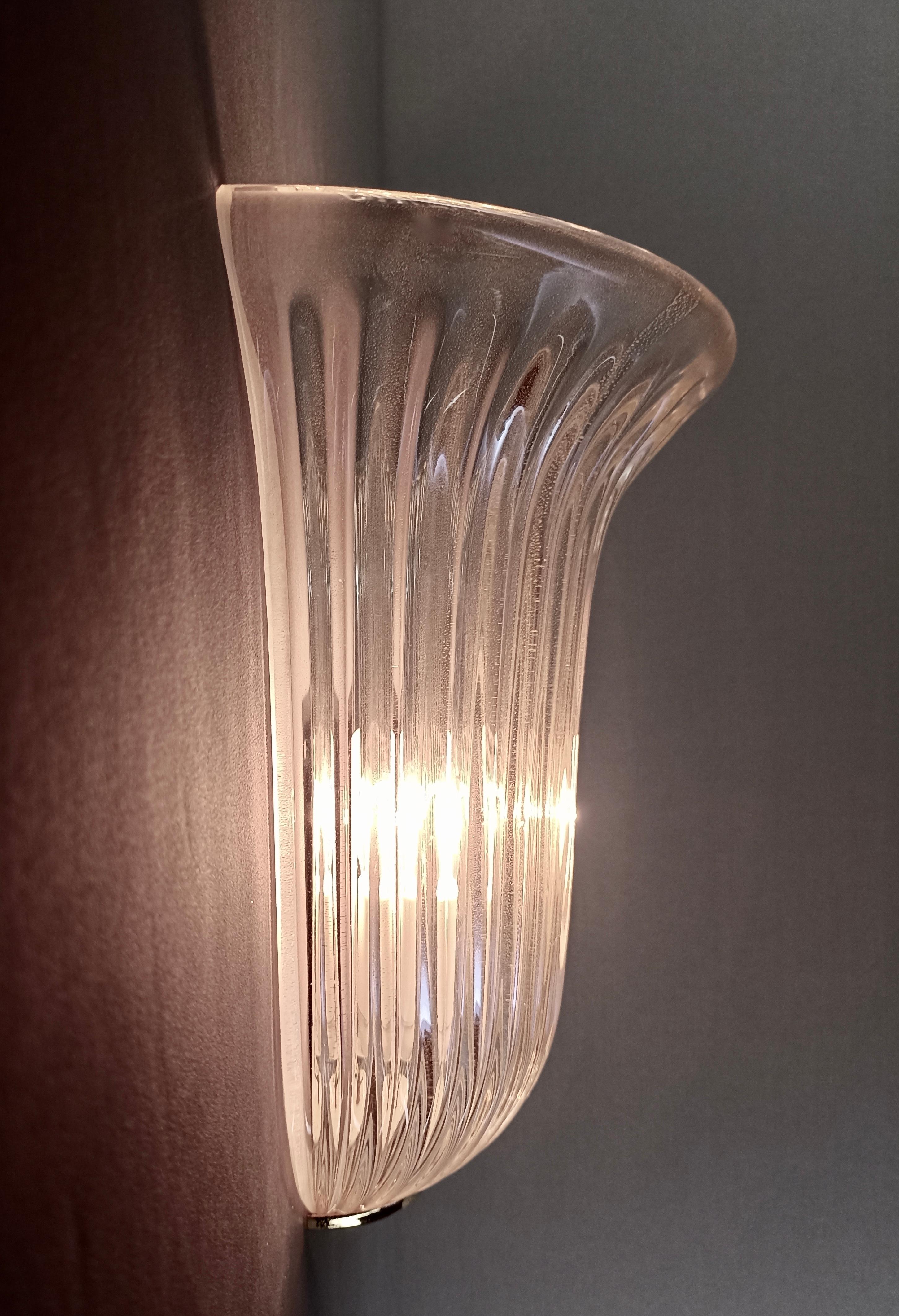 Murano art glass. Single wall lamp. Italy, 1980s. For Sale 1