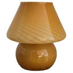Murano Art Glass Small Brown Caramel Mushroom Lamp