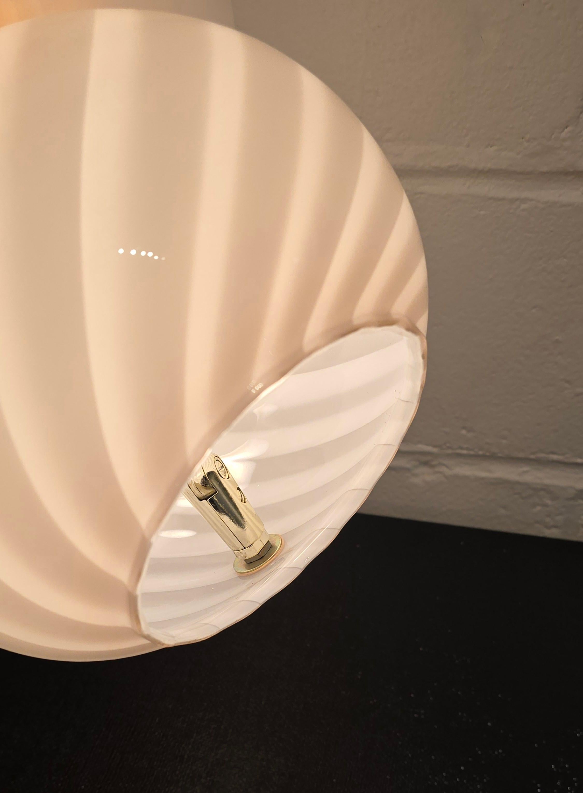Fin du 20e siècle Lampe champignon rose tendre en verre d'art de Murano en vente