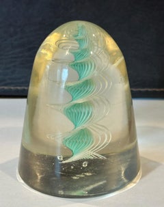 Murano Kunstglas Spirale Briefbeschwerer, zugeschrieben Lyn Tissot für Venini, 1970er Jahre