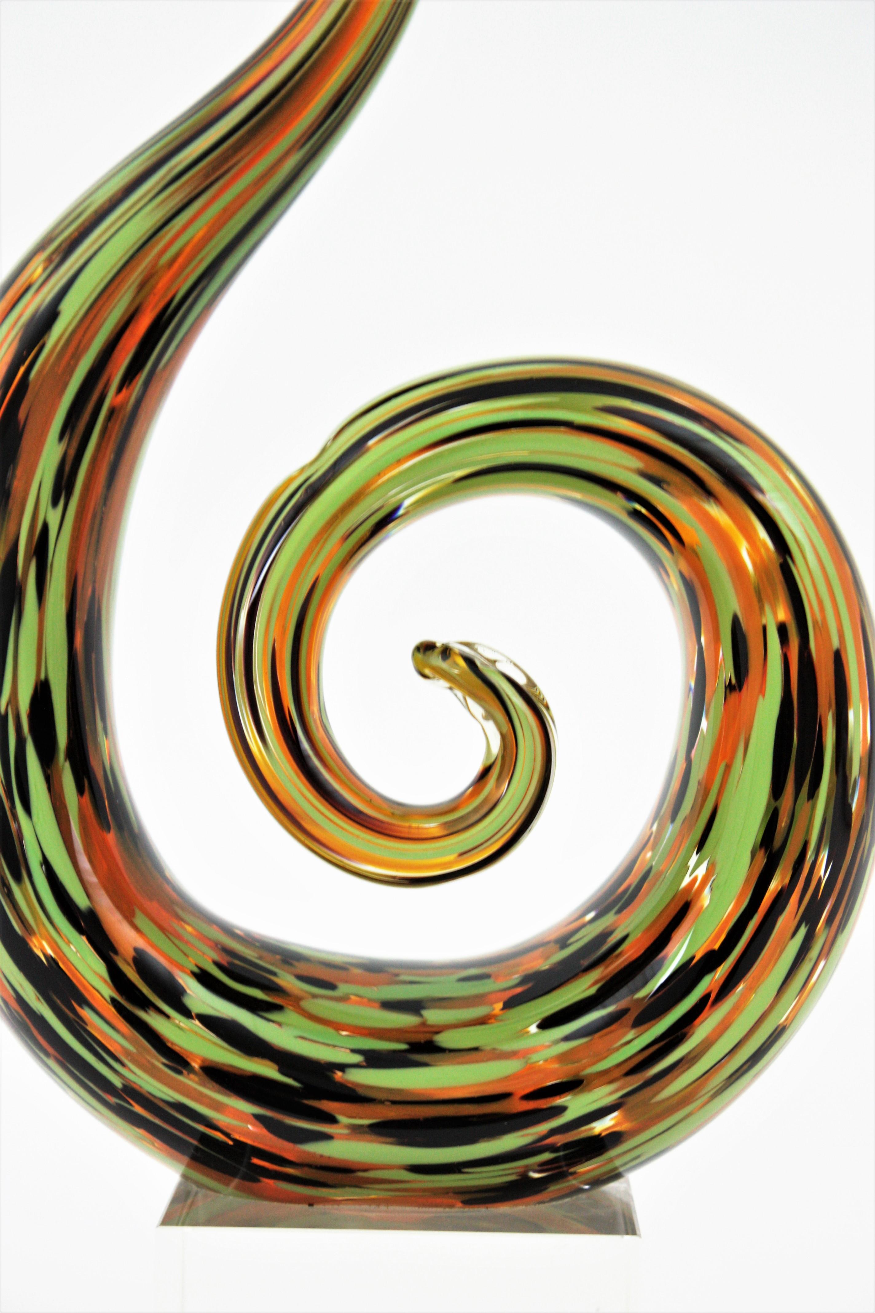 murano glass swirl sculpture