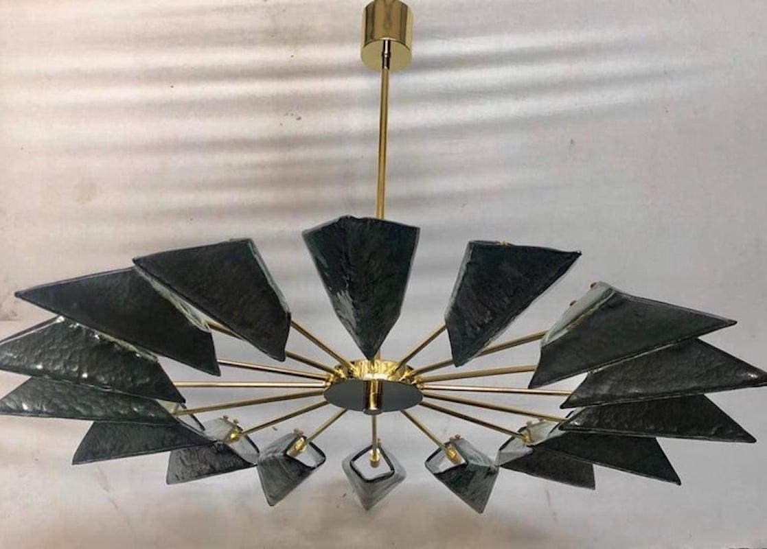 Italian Murano Art Glass Sputnik Mid-century Chandelier and Pendant, 1980 For Sale