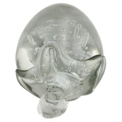 Murano Art Glass Strawberry Paperweight Sculpture with Controlled Bubbles
