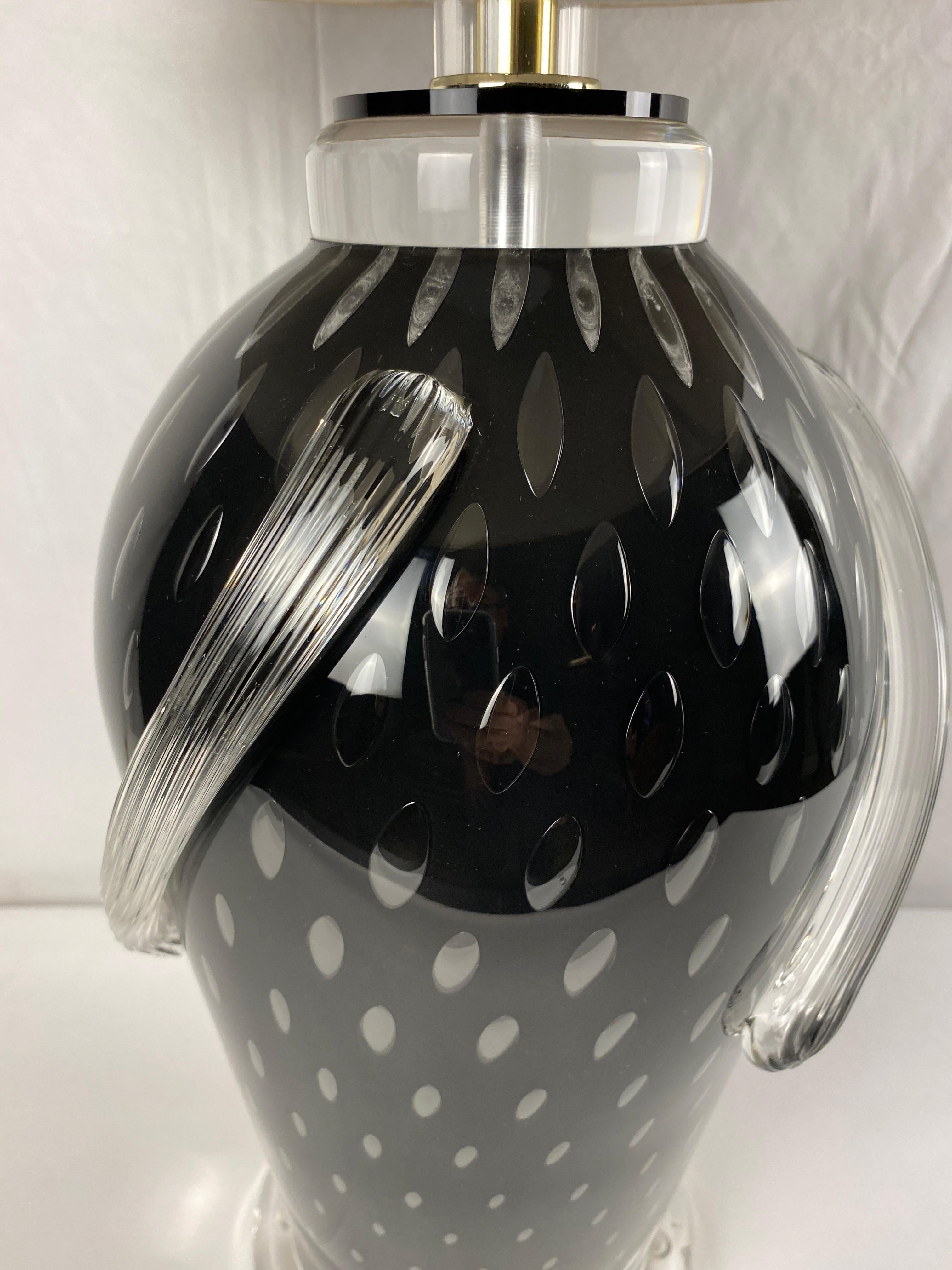 Italian Murano Art Glass Table Lamp For Sale