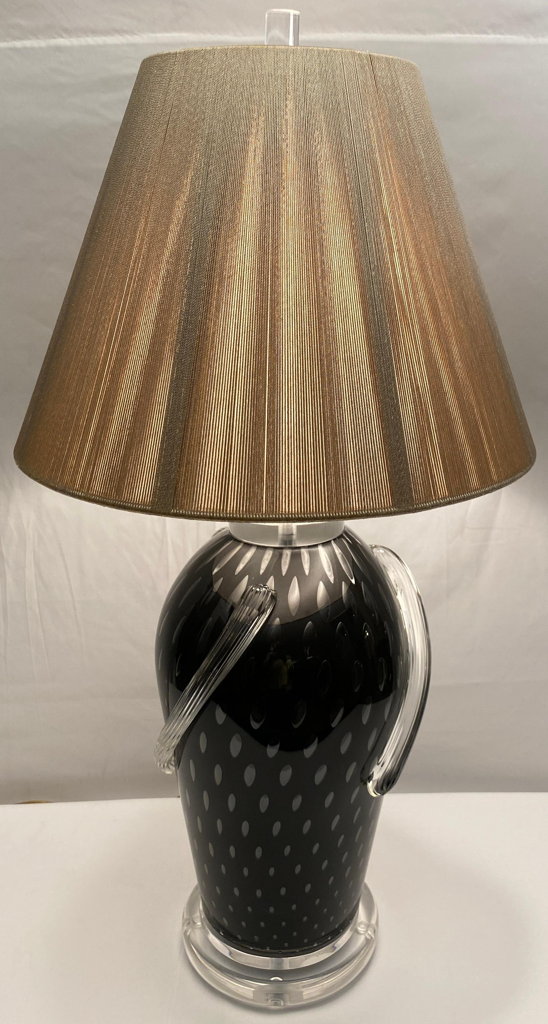 Murano Art Glass Table Lamp For Sale 2