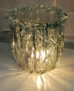 Murano Art Glass Teal Color Italian Mid-Century Side Table, 2020