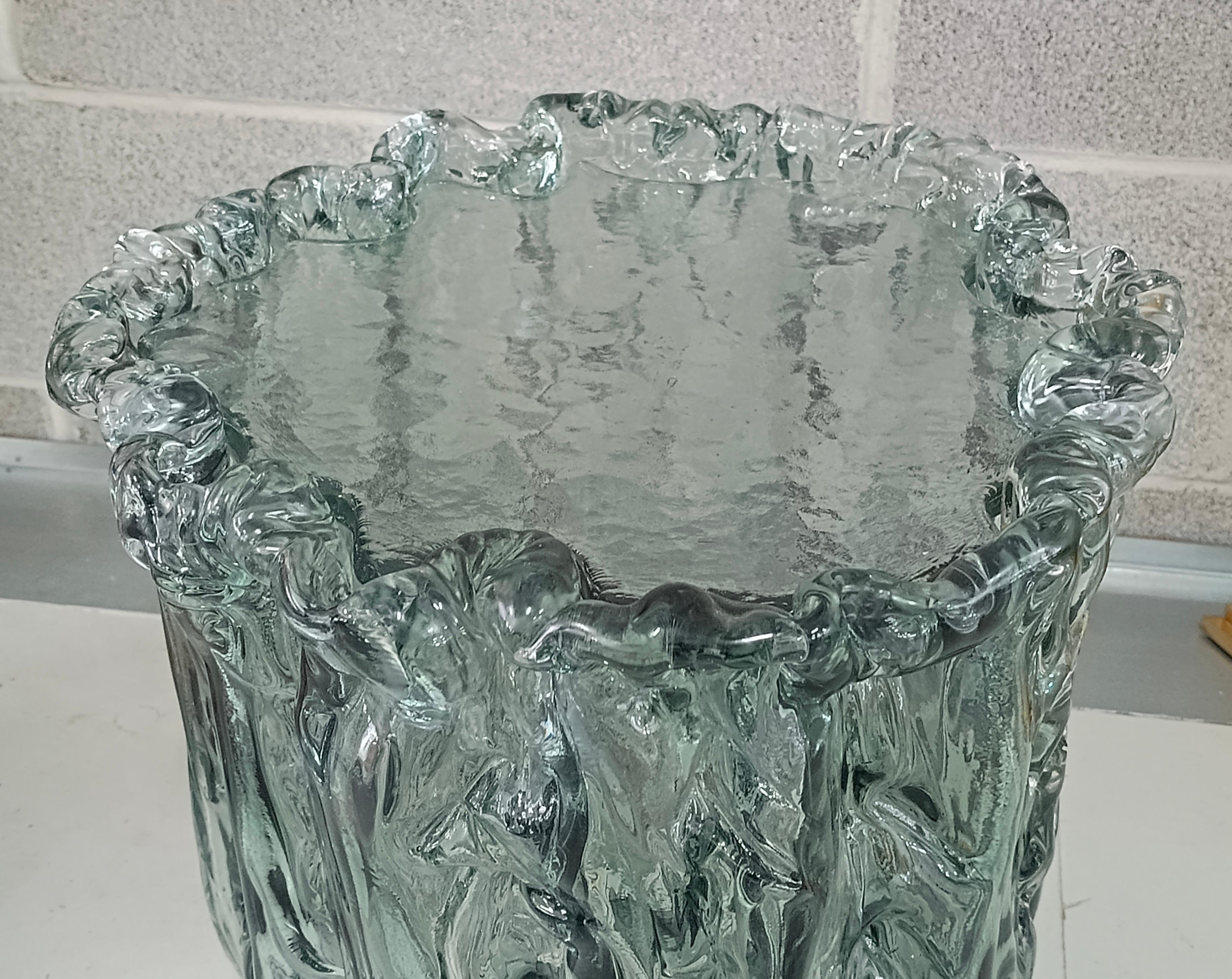 Murano Art Glass Teal Color Italian Mid-Century Side Table, 2020 In Good Condition For Sale In Rome, IT