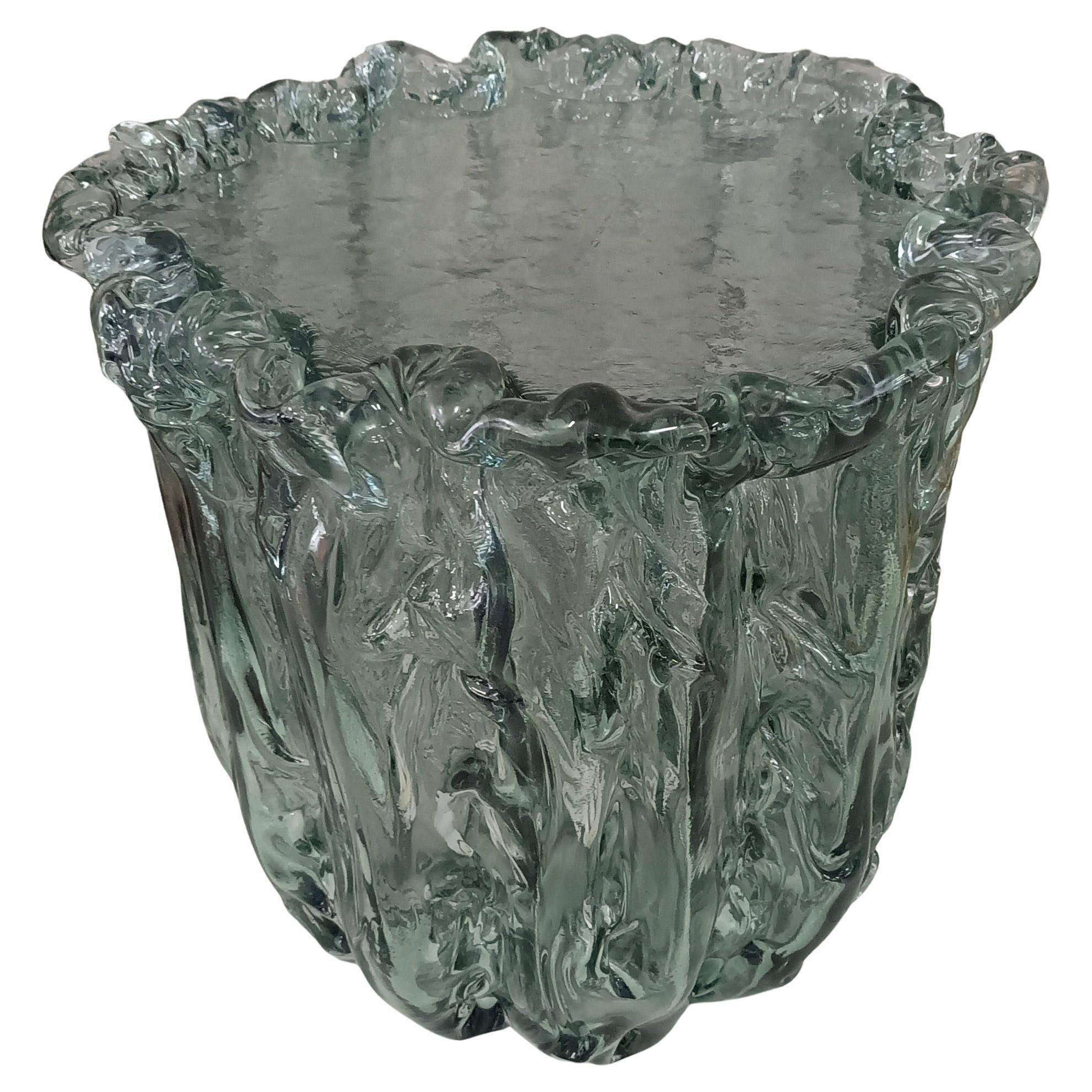 Murano Art Glass Teal Color Italian Mid-Century Side Table, 2020