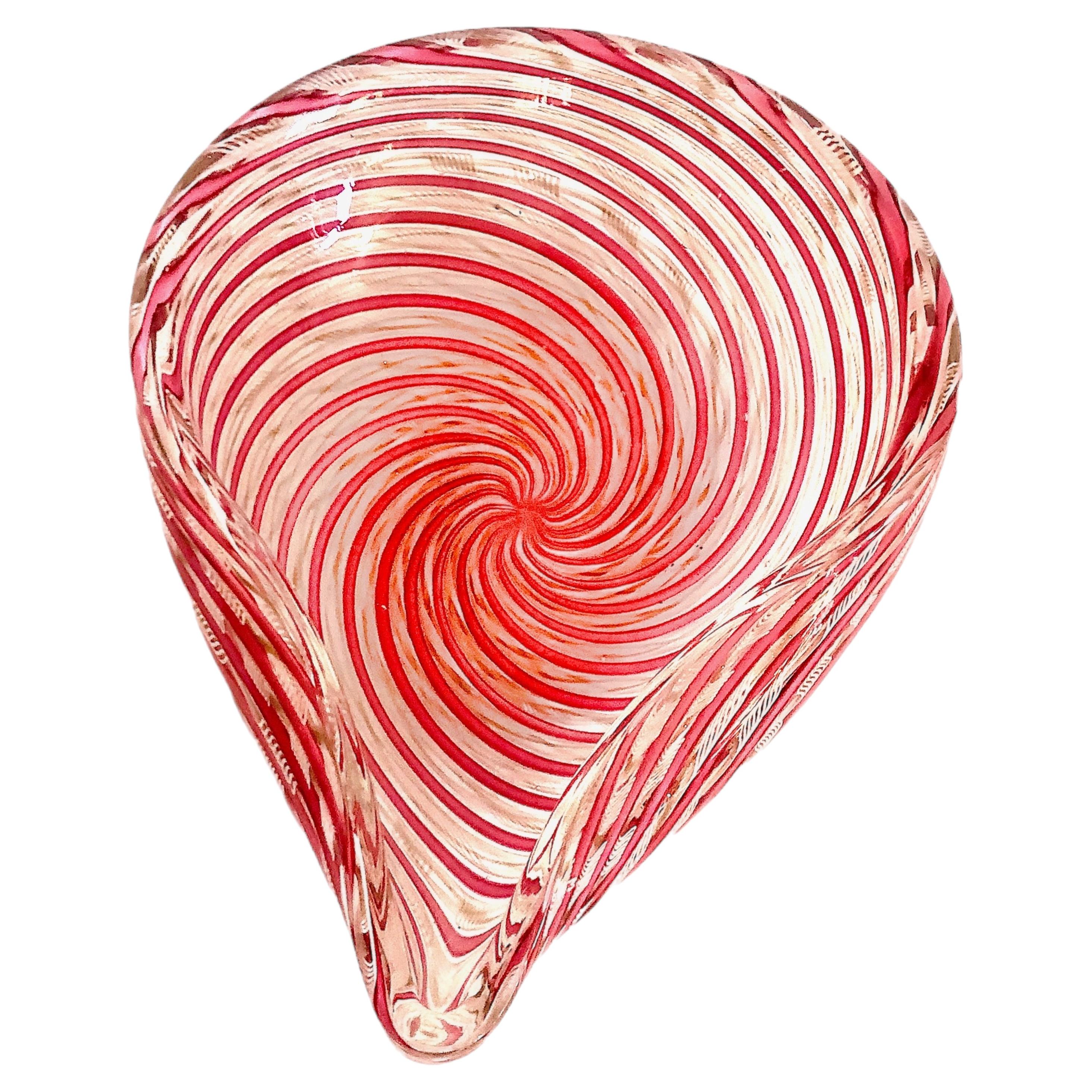 Murano Art Glass Teardrop Bowl For Sale