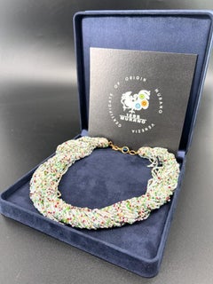 Murano Kunstglas Torchon Halskette, Collier handgemacht in Murano Venedig