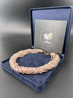 Murano Kunstglas Torchon Halskette, Collier handgemacht in Murano Venedig