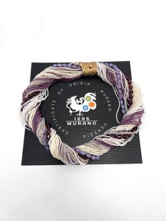 Murano Kunstglas Torchon Halskette, Collier handgemacht in Murano Venedig