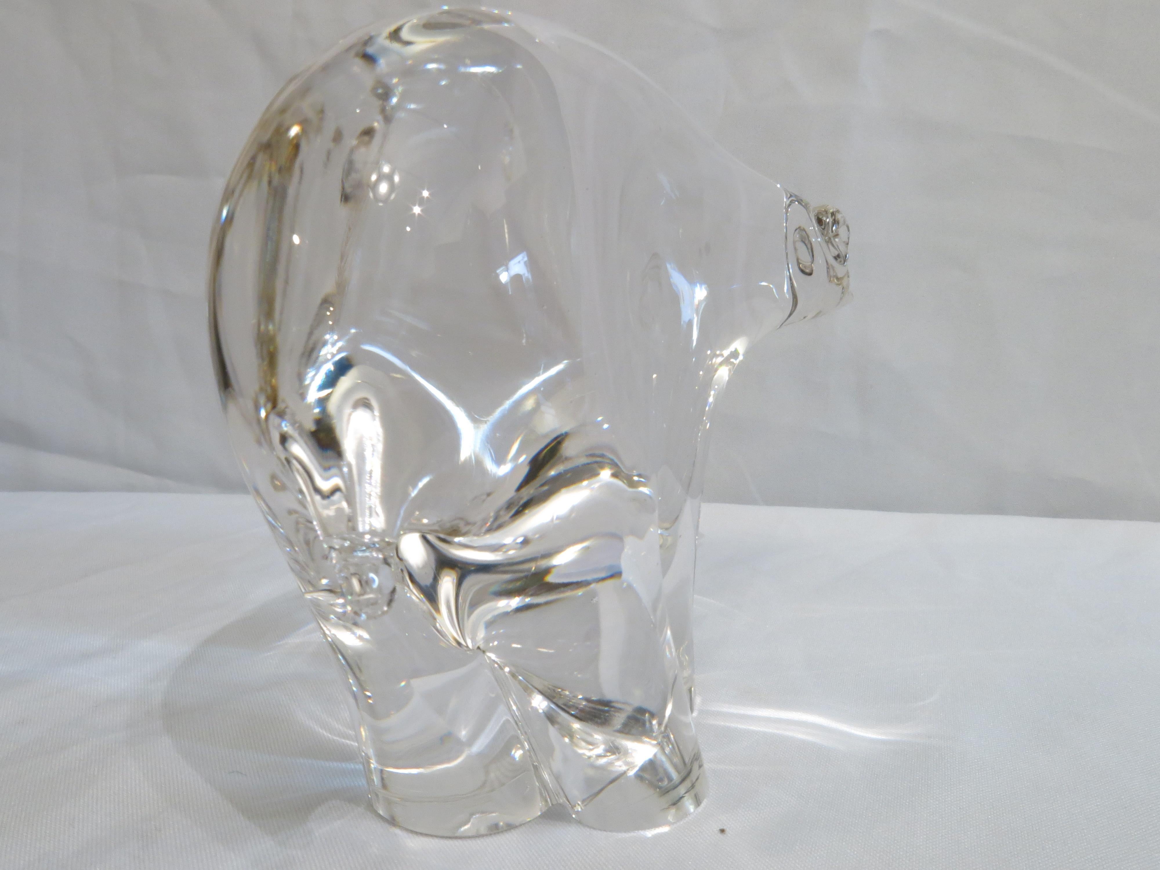 Murano Art Glass Transparent Bear Sculpture  In Good Condition For Sale In CABA, AR
