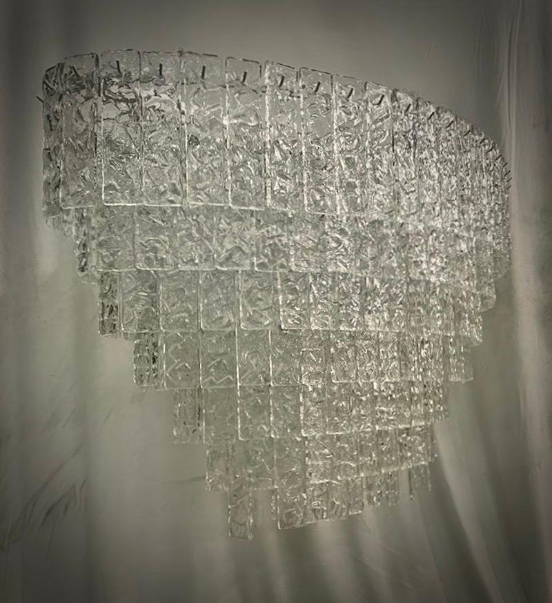 Lampadario e pendente rotondo in vetro artistico di Murano di colore trasparente, 2000 in vendita 3