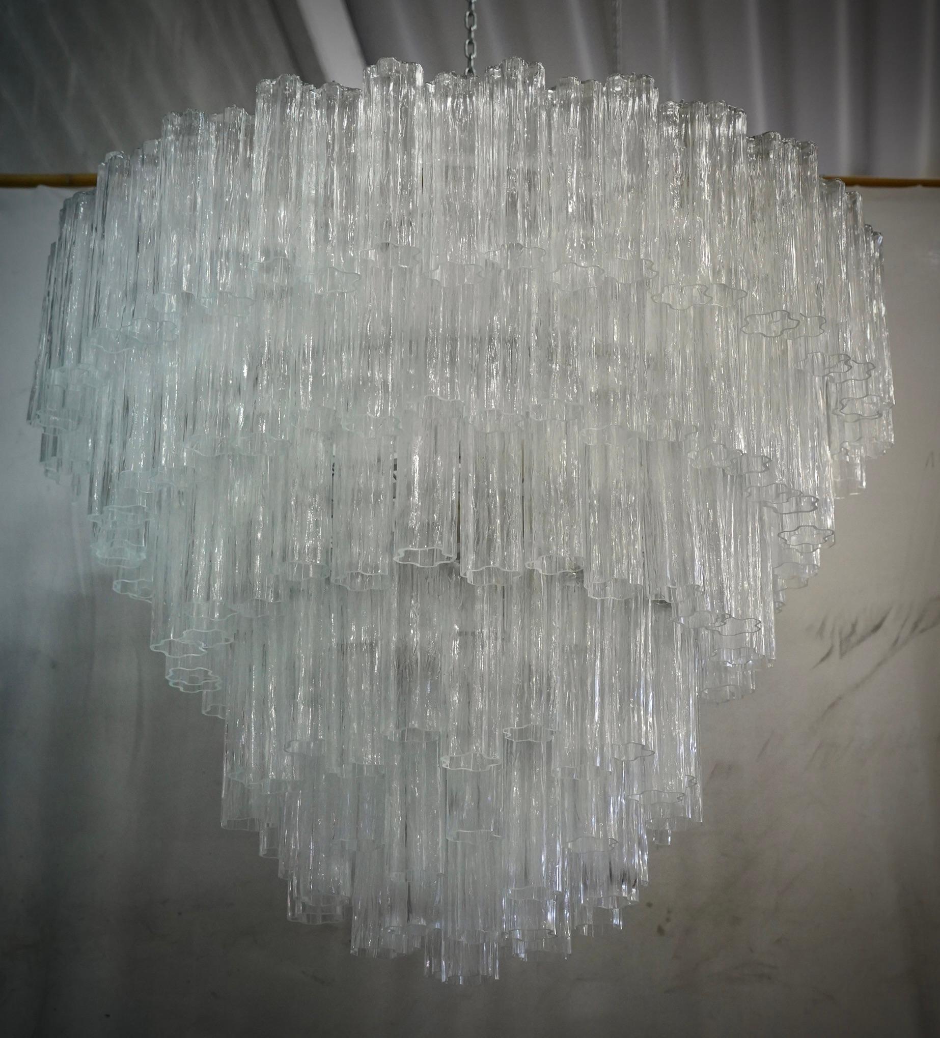 Murano Art Glass Transparent Color Round Chandelier and Pendant, 2000 In Good Condition For Sale In Rome, IT