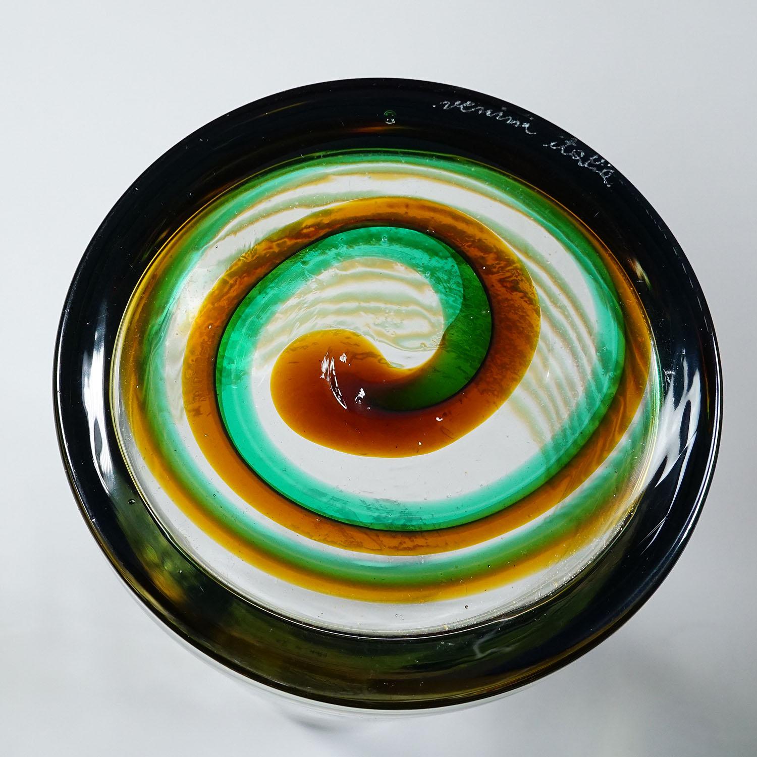 Vaso in vetro artistico di Murano Bifilo di Toni Zuccheri per Venini, anni '70 ca. in vendita 2