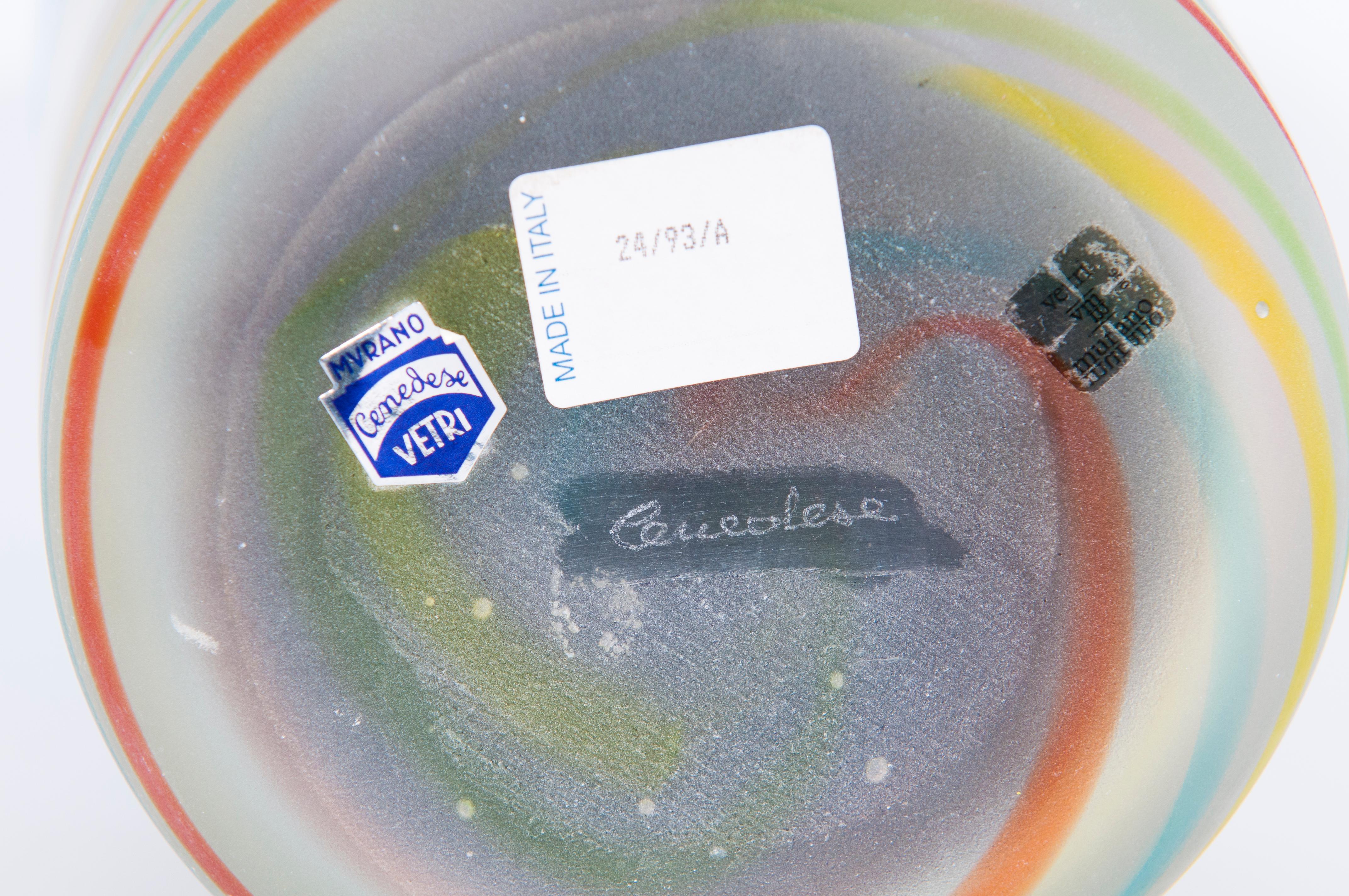 Vase en verre d'art de Murano par Cenedese, Italie, années 1980 en vente 2