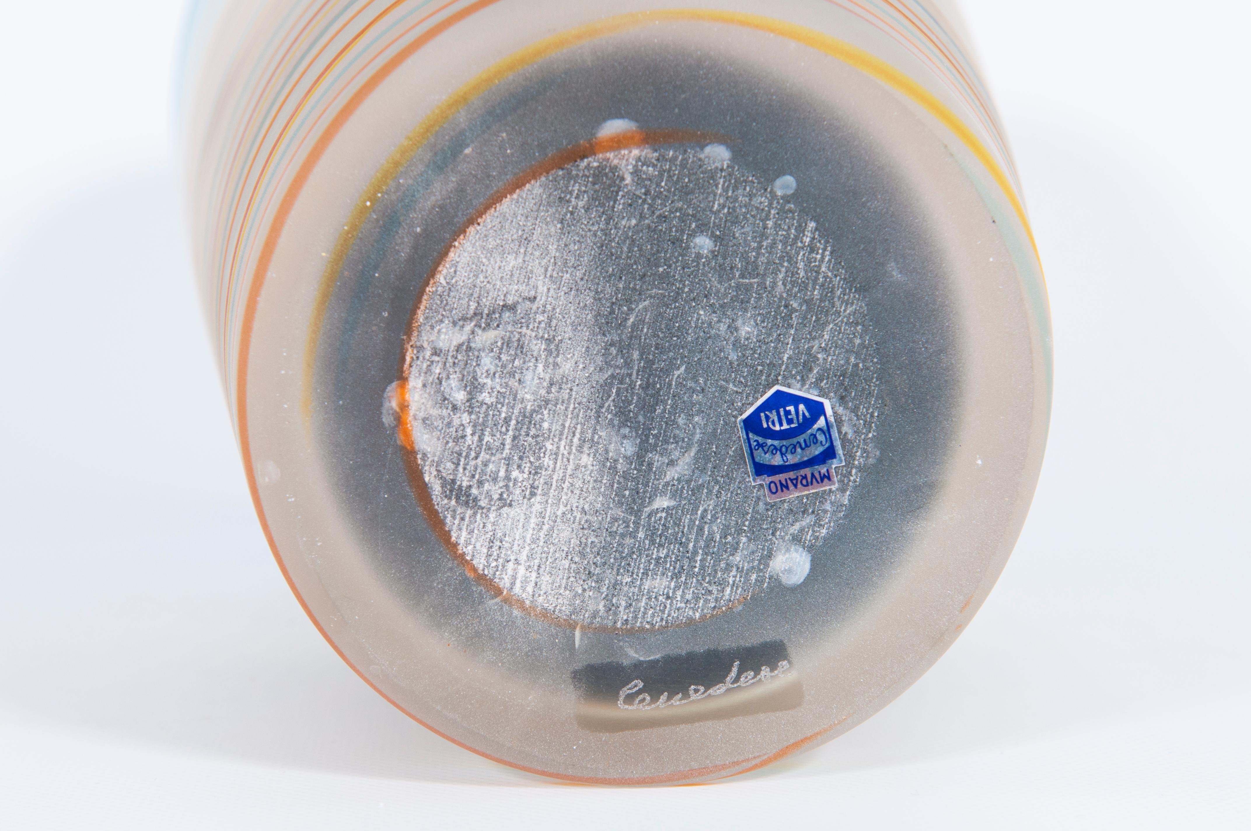 Vase en verre d'art de Murano par Cenedese, Italie, années 1980 en vente 11