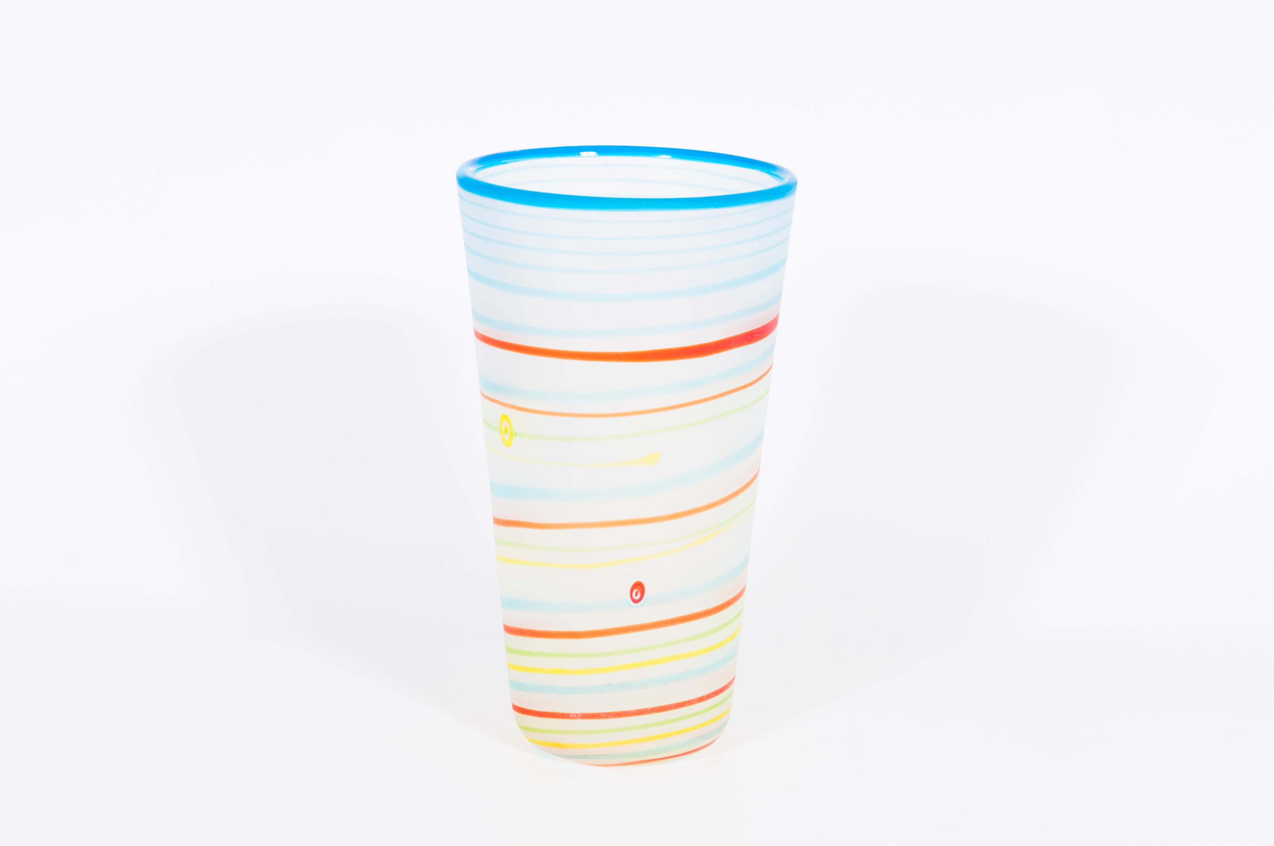 Mid-Century Modern Vase en verre d'art de Murano par Cenedese, Italie, années 1980 en vente