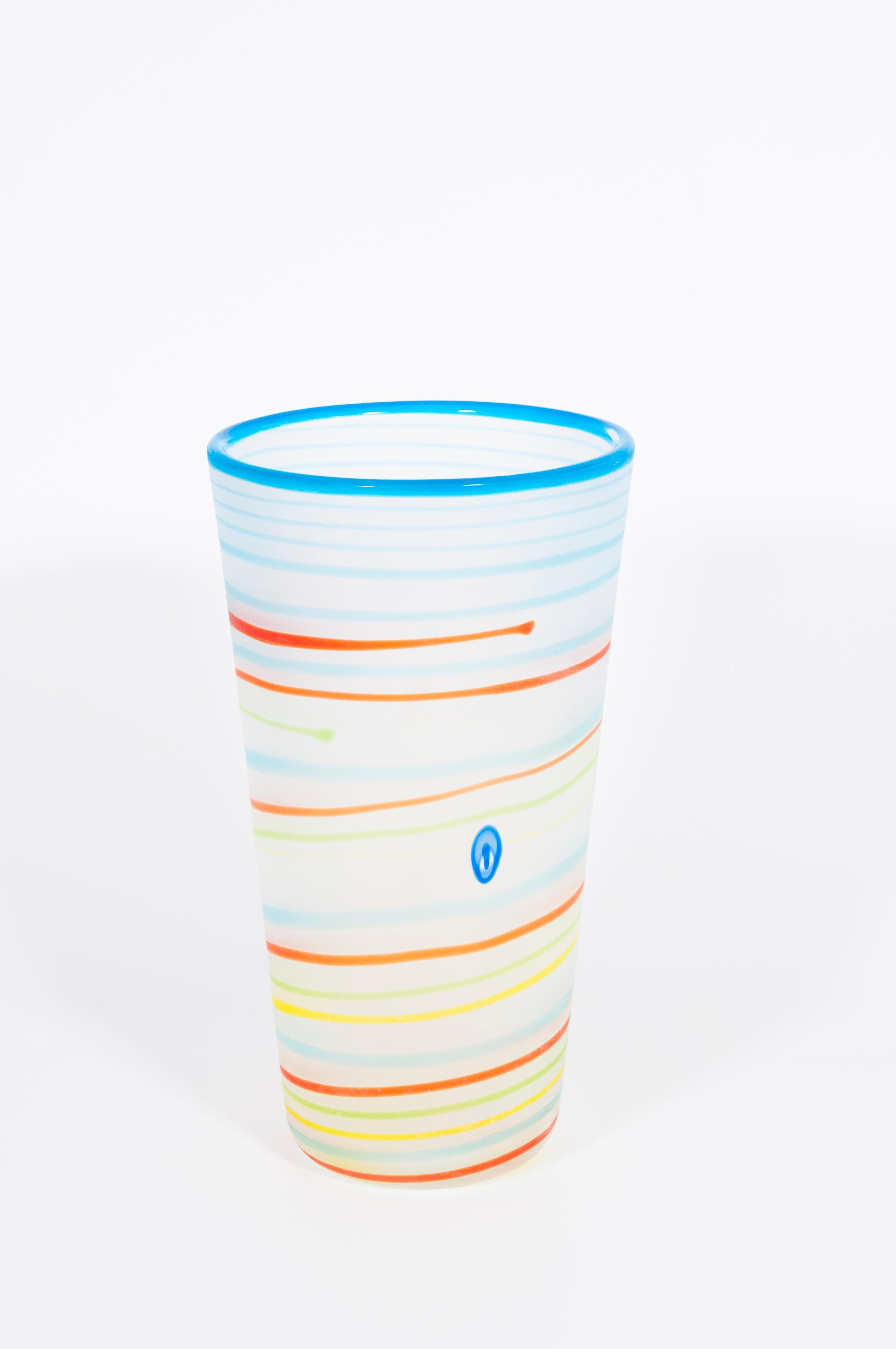 Fait main Vase en verre d'art de Murano par Cenedese, Italie, années 1980 en vente