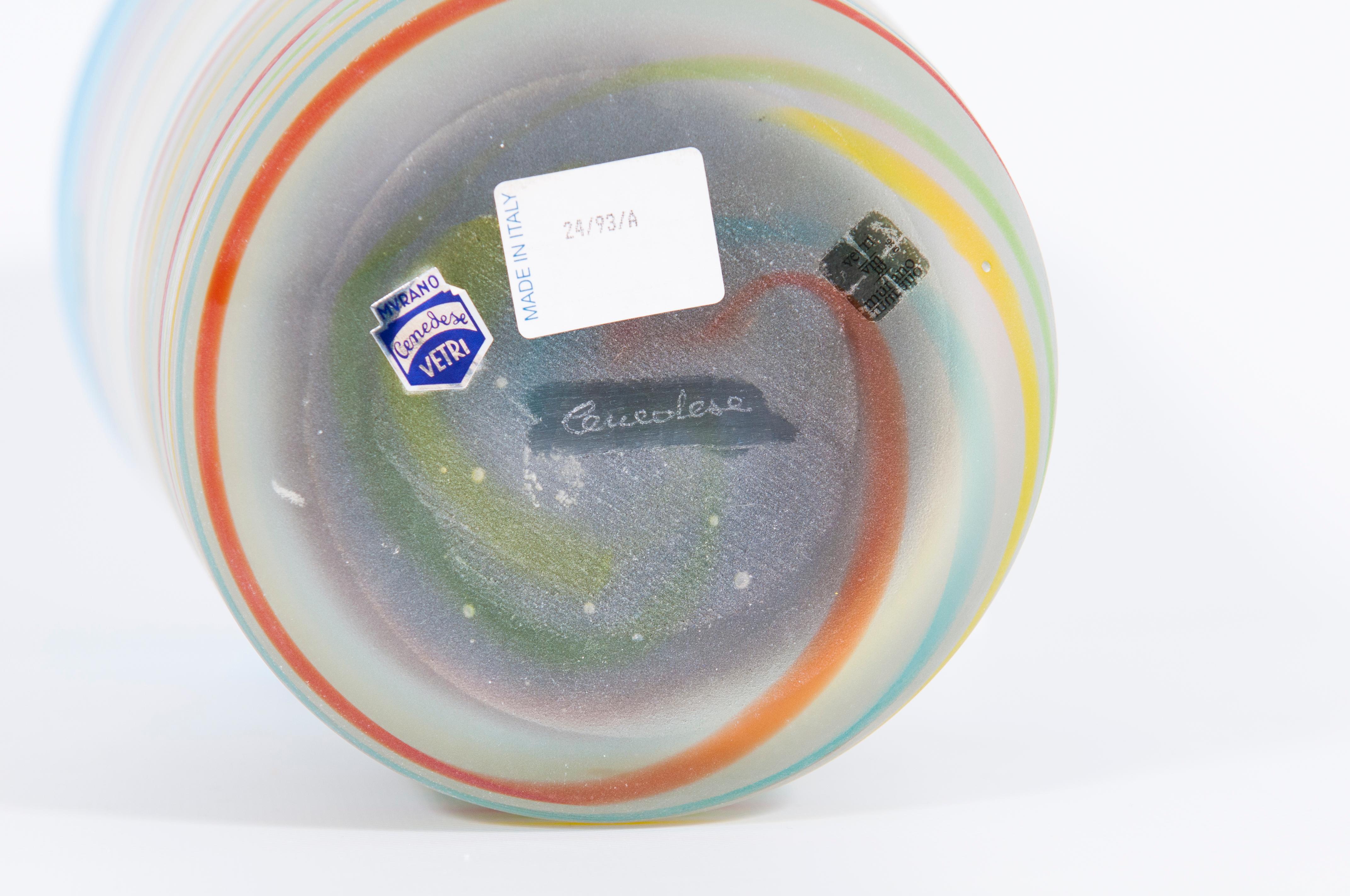 Vase en verre d'art de Murano par Cenedese, Italie, années 1980 en vente 1