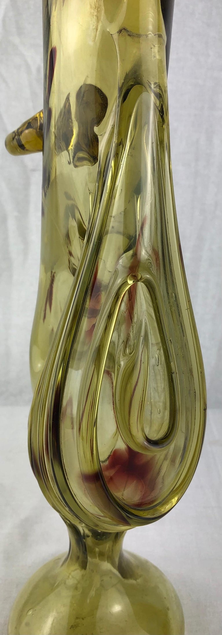 Hand-Crafted Murano Art Glass Flower Vase For Sale