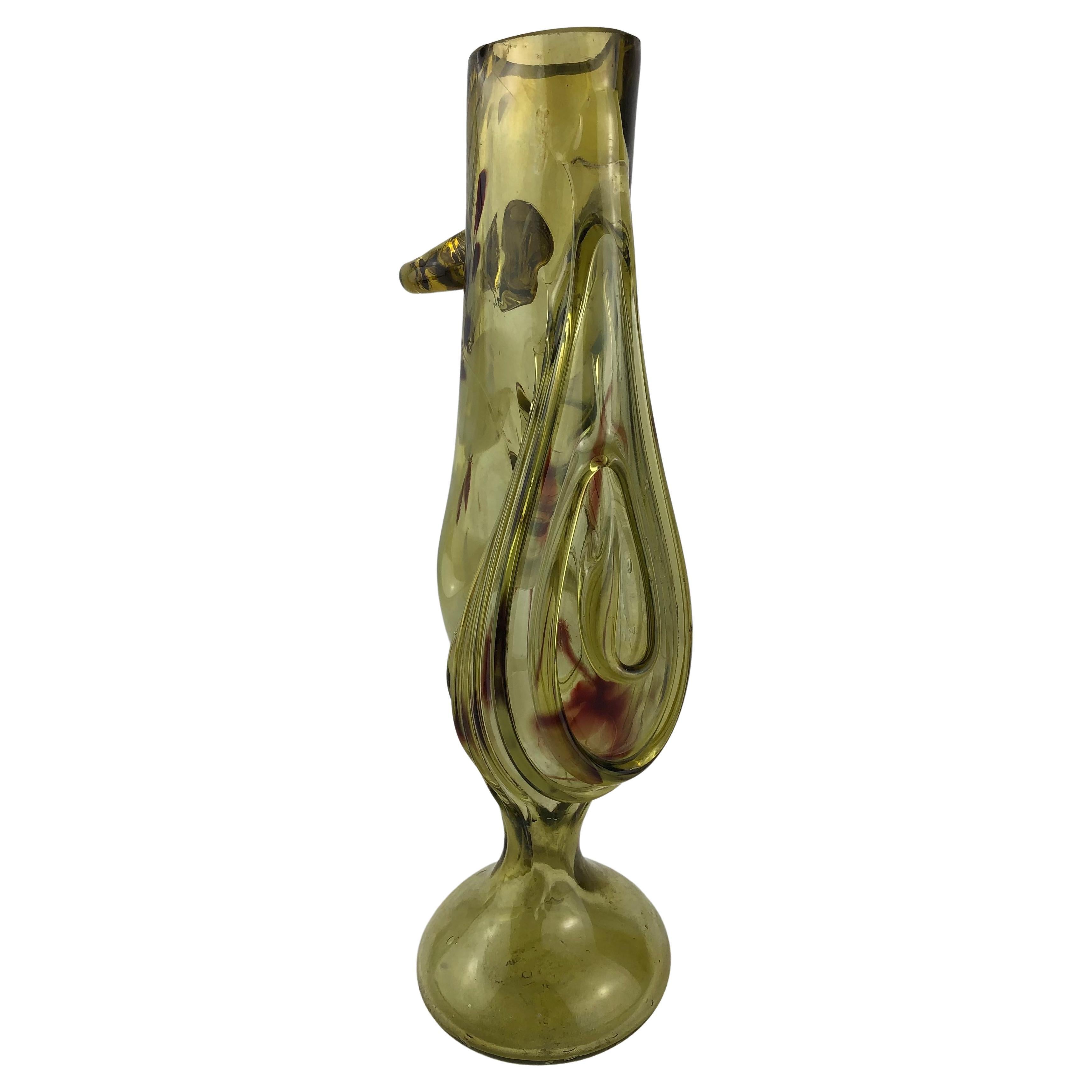 Vase à fleurs en verre d'art de Murano
