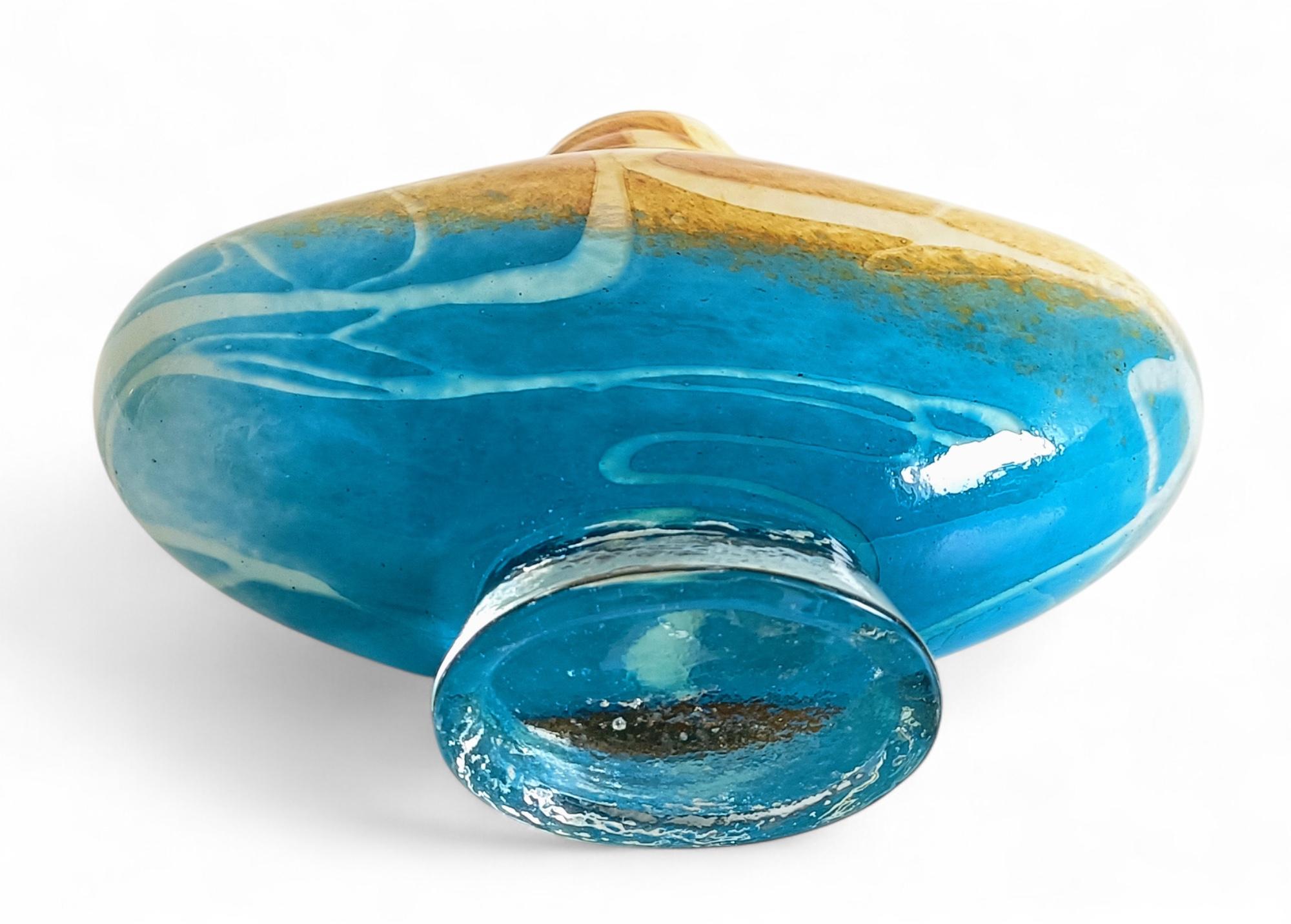 Vase en verre d'art de Murano, couleurs du coucher de soleil méditerranéen, Italie, années 1980 en vente 4
