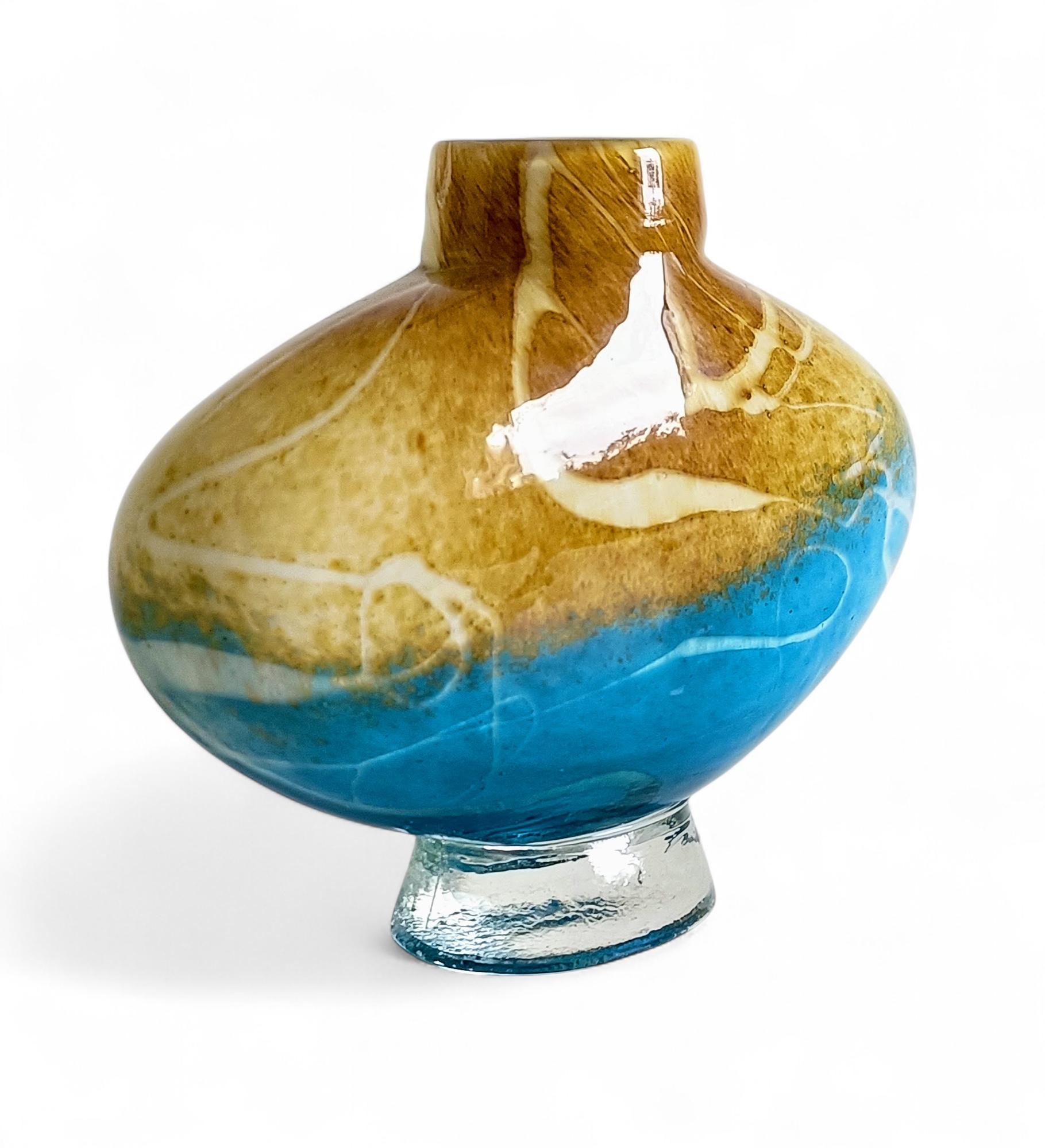 Vase en verre d'art de Murano, couleurs du coucher de soleil méditerranéen, Italie, années 1980 Excellent état - En vente à Valencia, VC
