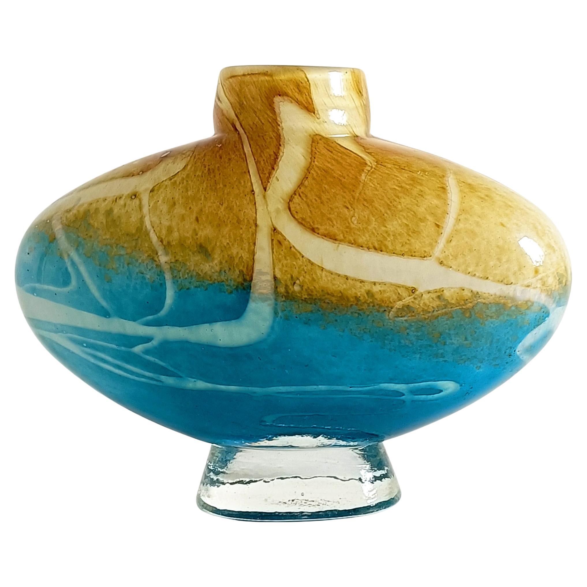 Vase en verre d'art de Murano, couleurs du coucher de soleil méditerranéen, Italie, années 1980