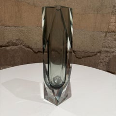 Murano Art Glass Vasesmoky Grey Sommerso Submerged Technique Mandruzzato