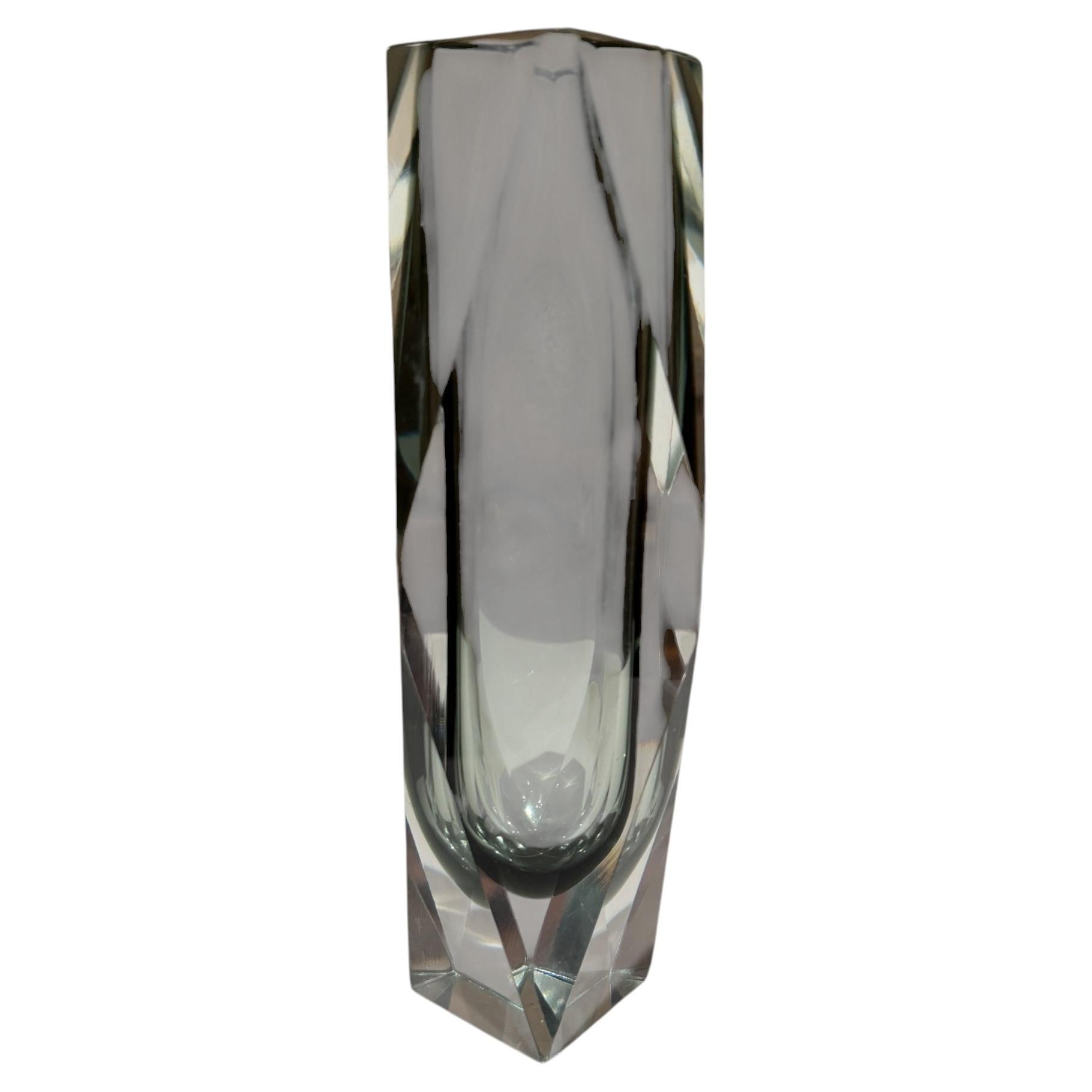 Murano Art Glass Vasesmoky Grey Sommerso Submerged Technique Mandruzzato
