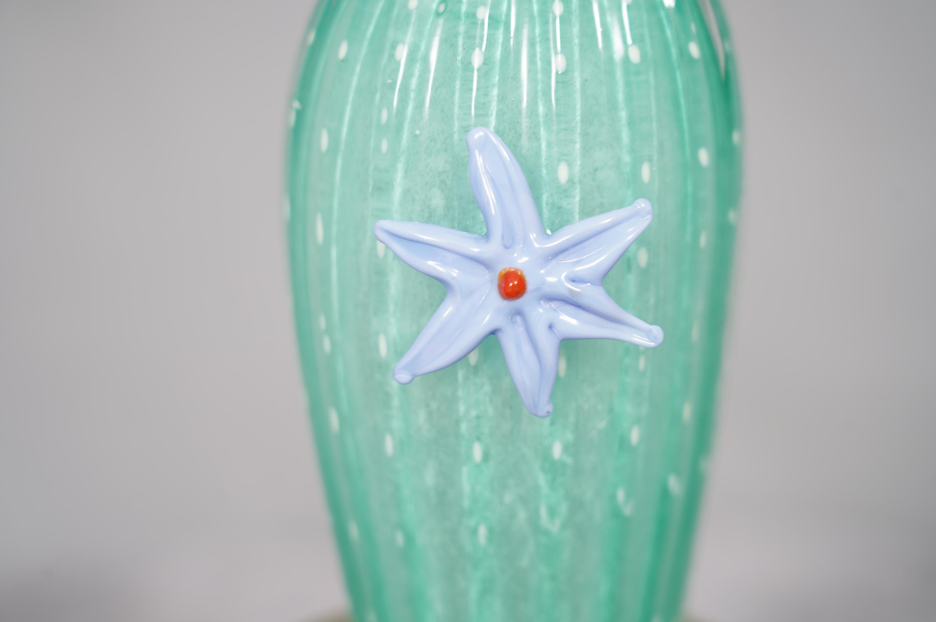 Murano Kunstglas Wasser Grüner Kaktus Pflanze, 1990 (Italienisch) im Angebot