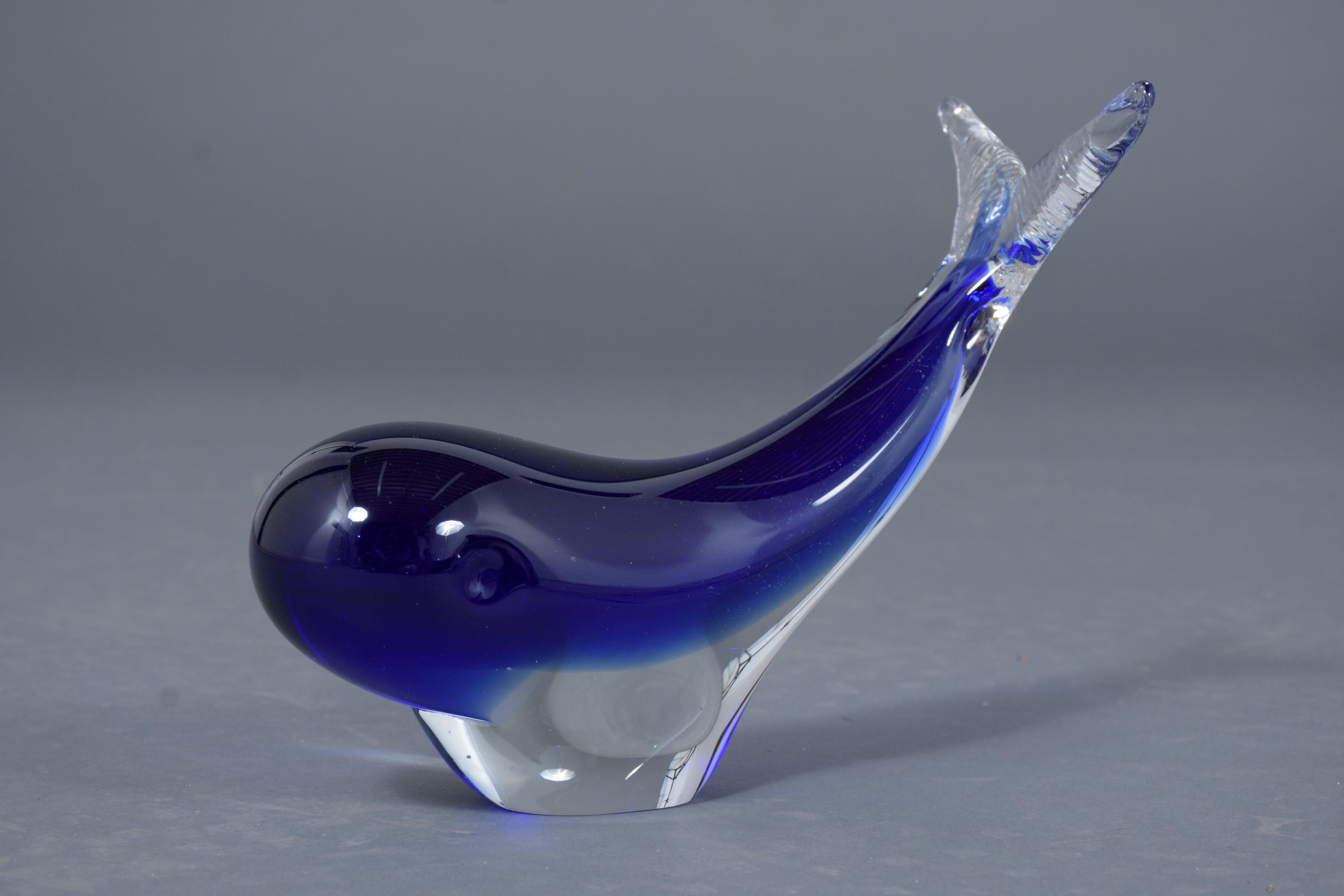 blue glass whale