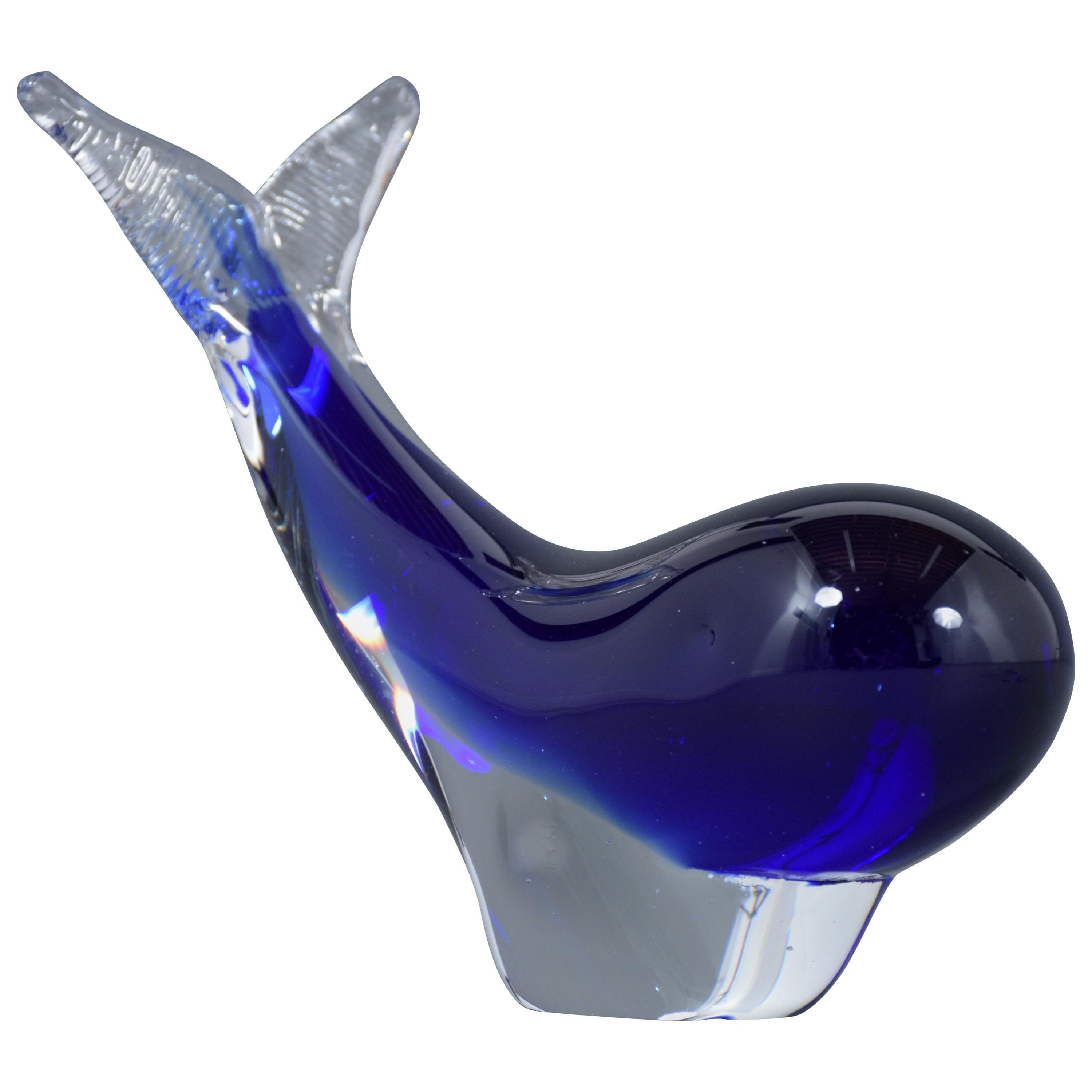 Murano Art Glass Whale Sculpture