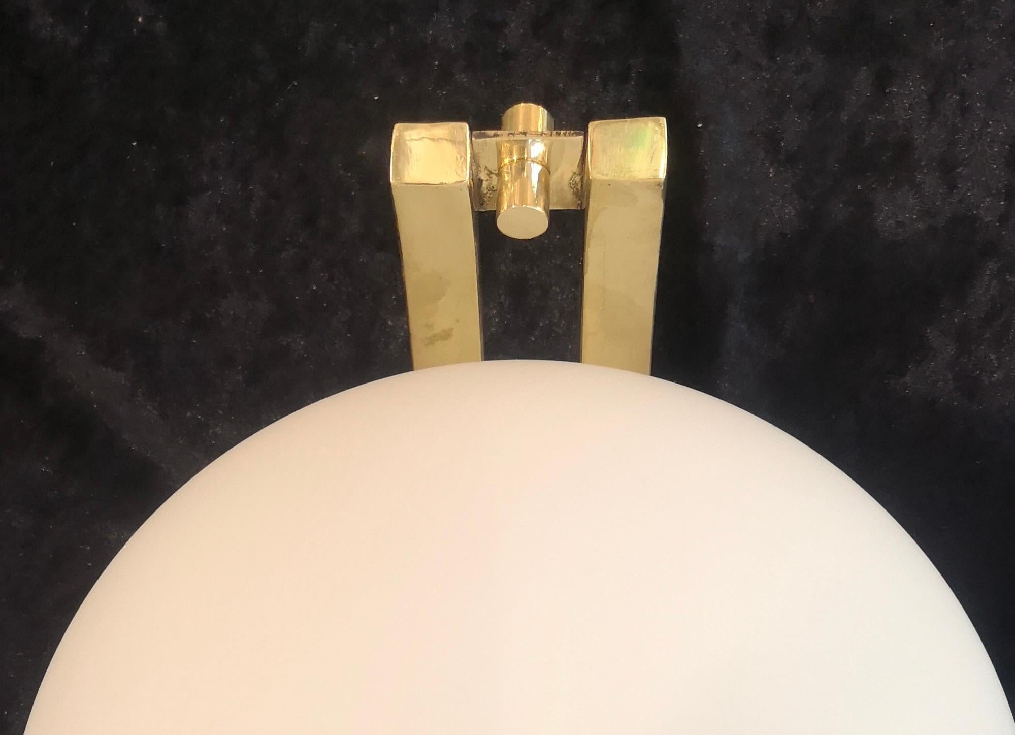 Murano Art Glass White Color Brass Wall Light, 1980 For Sale 1