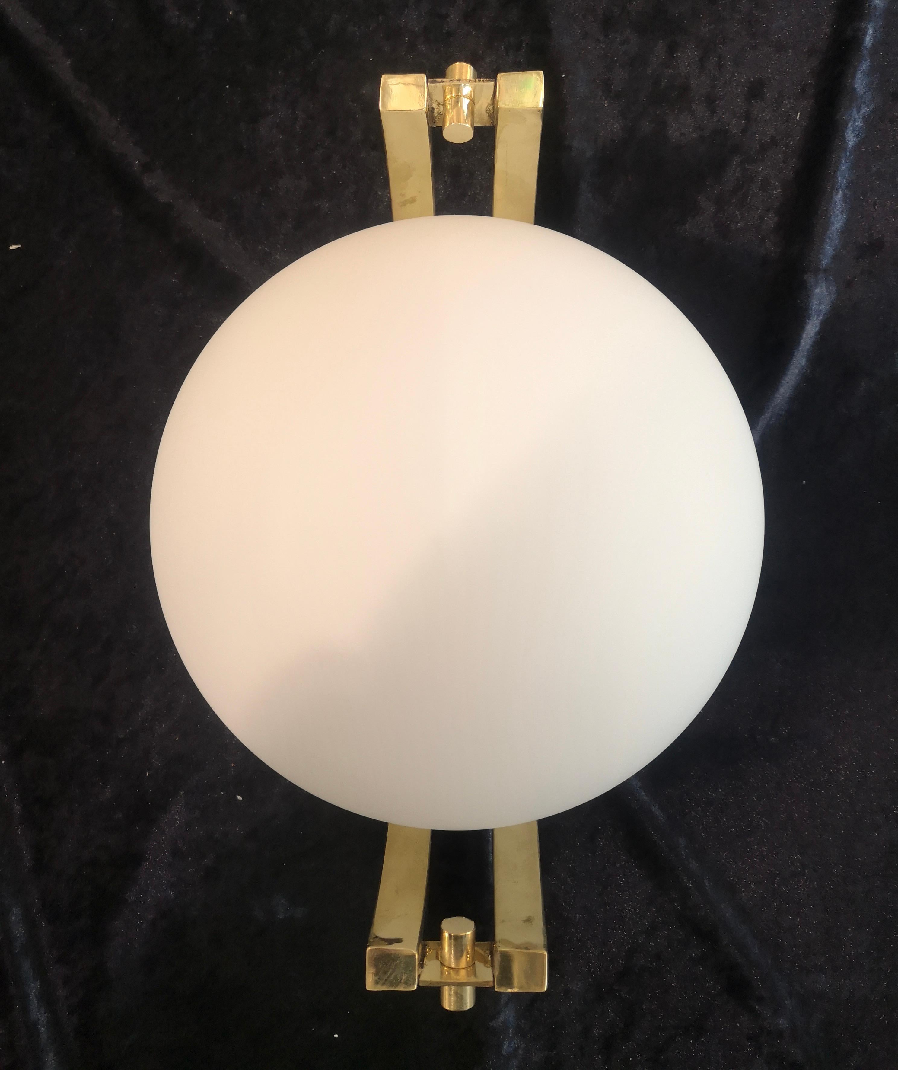 Murano Art Glass White Color Brass Wall Light, 1980 For Sale 2