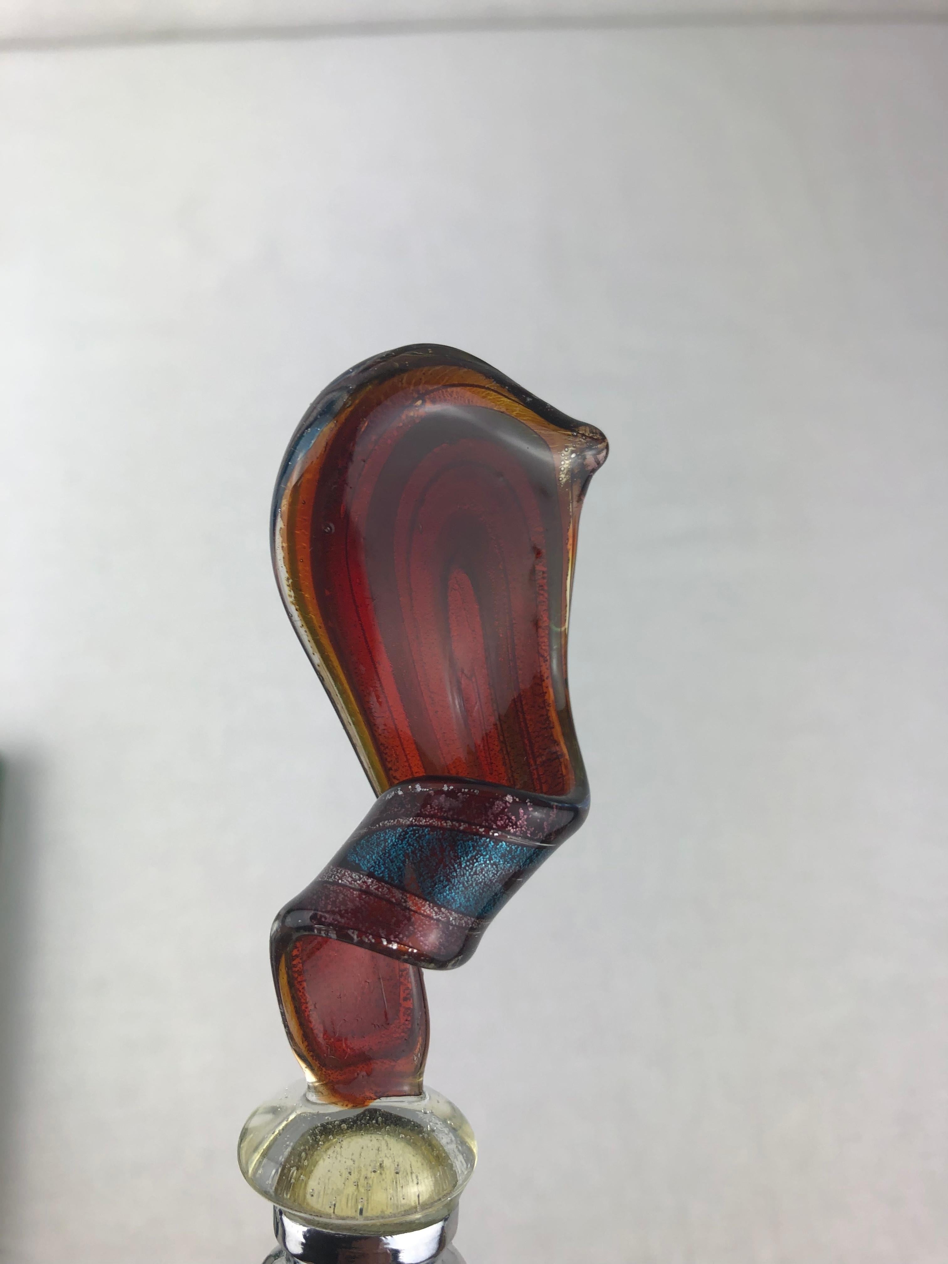 Italian Murano Art Glass Wine Stopper or Glass Bottle Cork For Sale