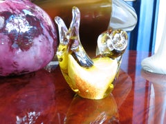 Murano Art Glass Yellow and Transparent Seashell